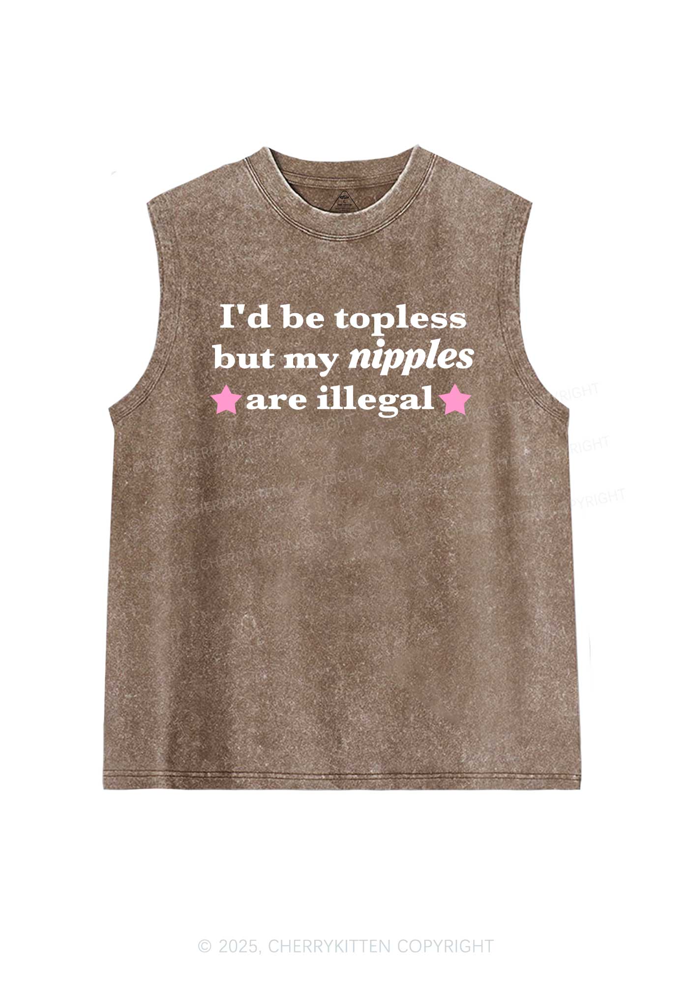 Nixxles Are Illegal Y2K Washed Muscle Tank Cherrykitten