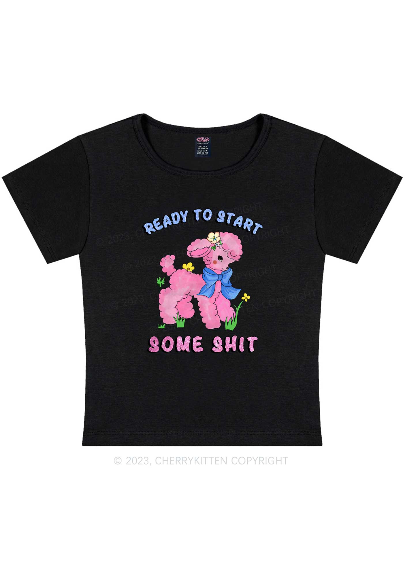 Curvy Start Some Shxt Y2K Baby Tee Cherrykitten