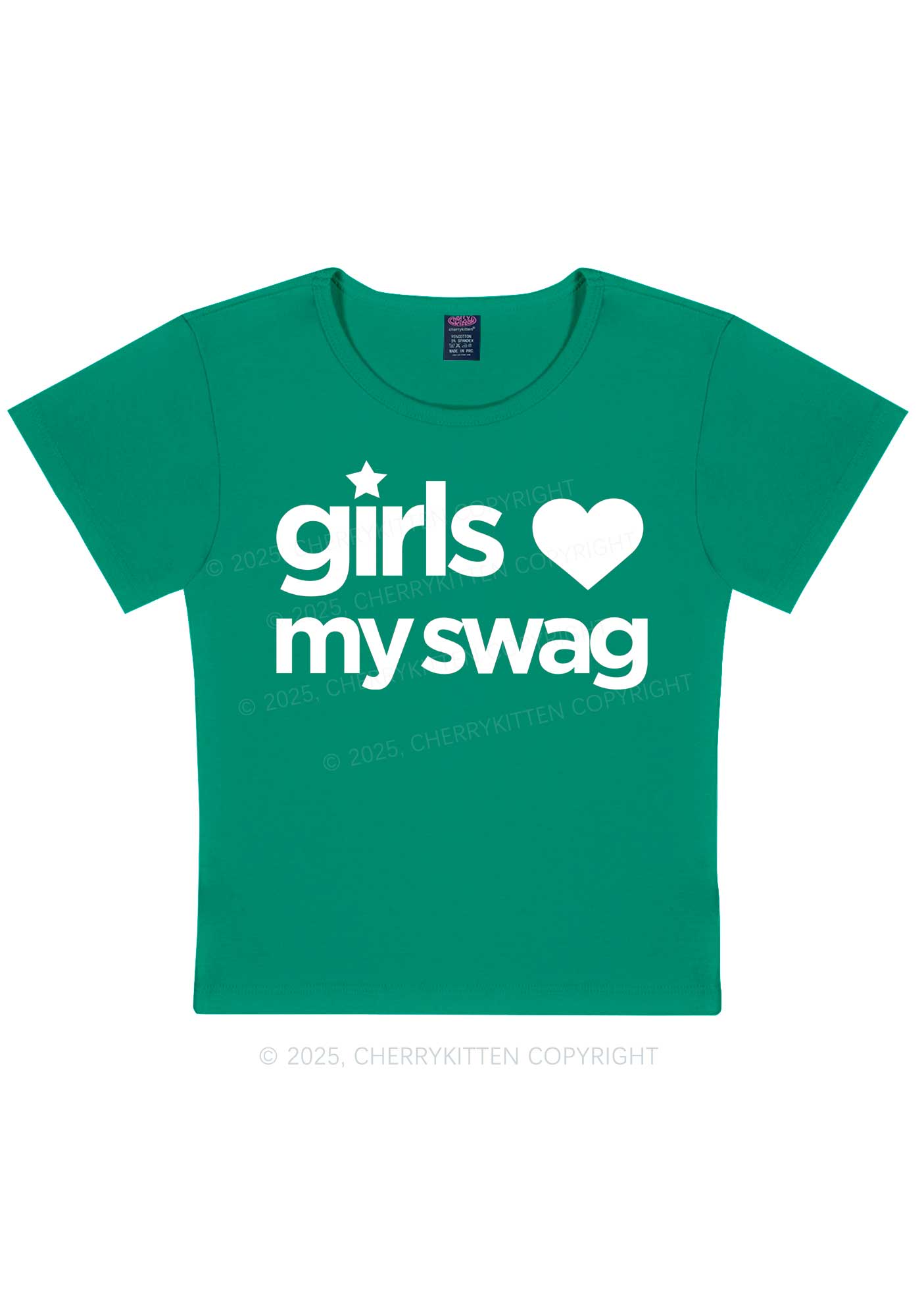 Girls Love My Swag Pride Y2K Baby Tee Cherrykitten