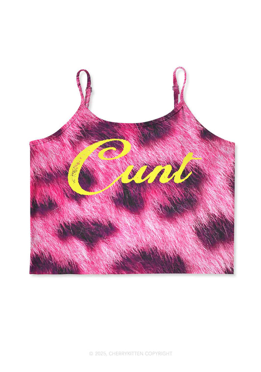 Pink Leopard Cxxt Y2K Print Cami Crop Top Cherrykitten