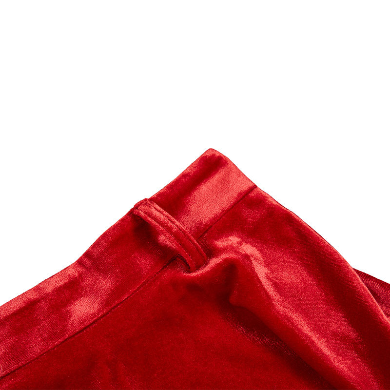 Red Christmas Velvet Cami&Circle Skirt 4 Pcs Set