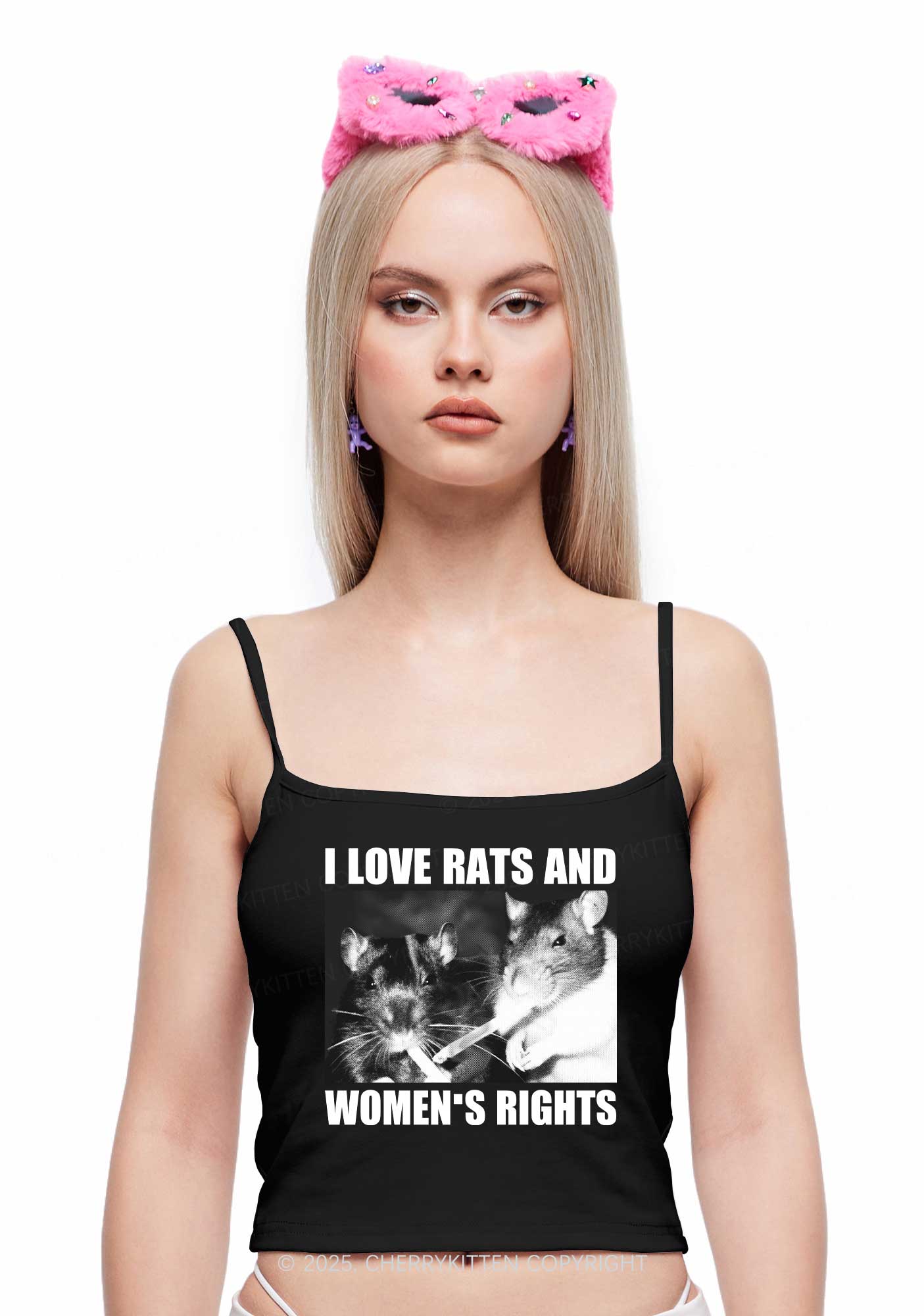 I Love Smoking Rats Y2K Spaghetti Strap Cami Cherrykitten