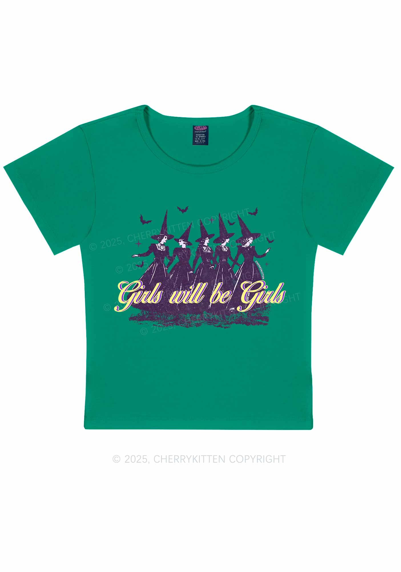 Halloween Witches Will Be Witches Y2K Baby Tee Cherrykitten