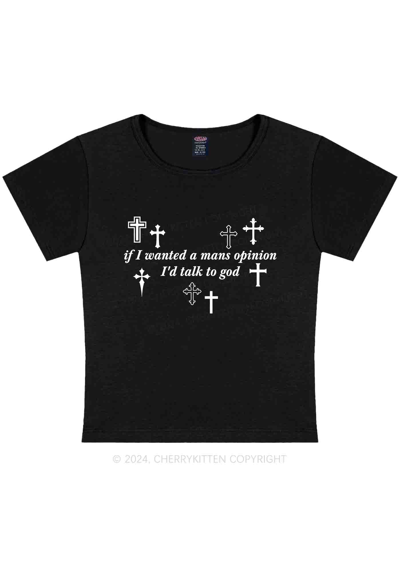 Curvy Talk To God Y2K Baby Tee Cherrykitten