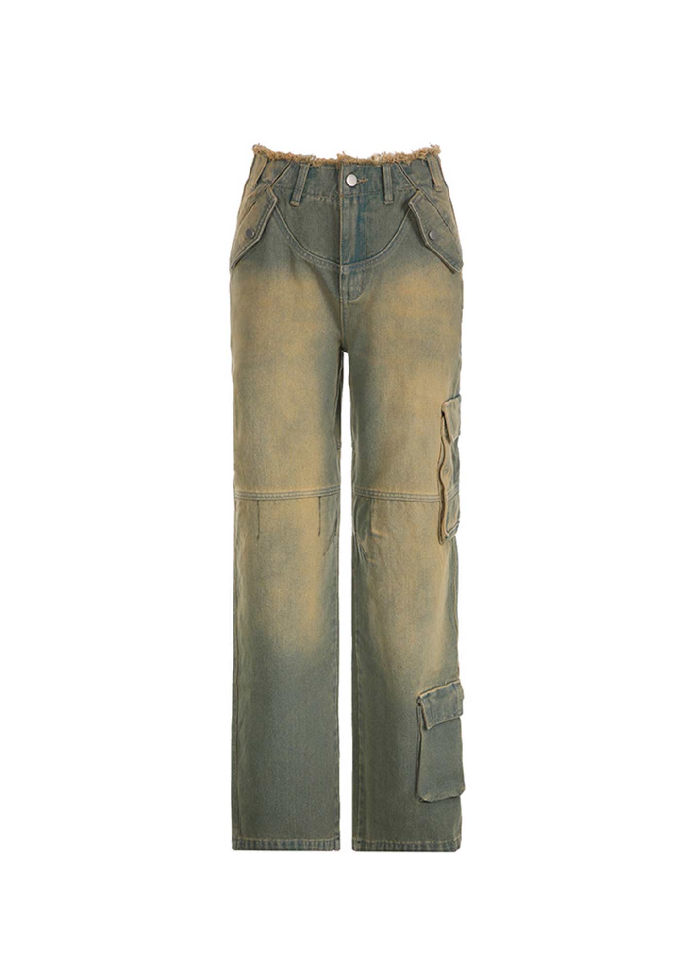 Vintage Low Rise Loose Pocket Panel Pants