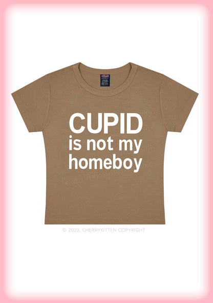 Cupid Is Not My Homeboy Valentine's Day Y2K Baby Tee Cherrykitten