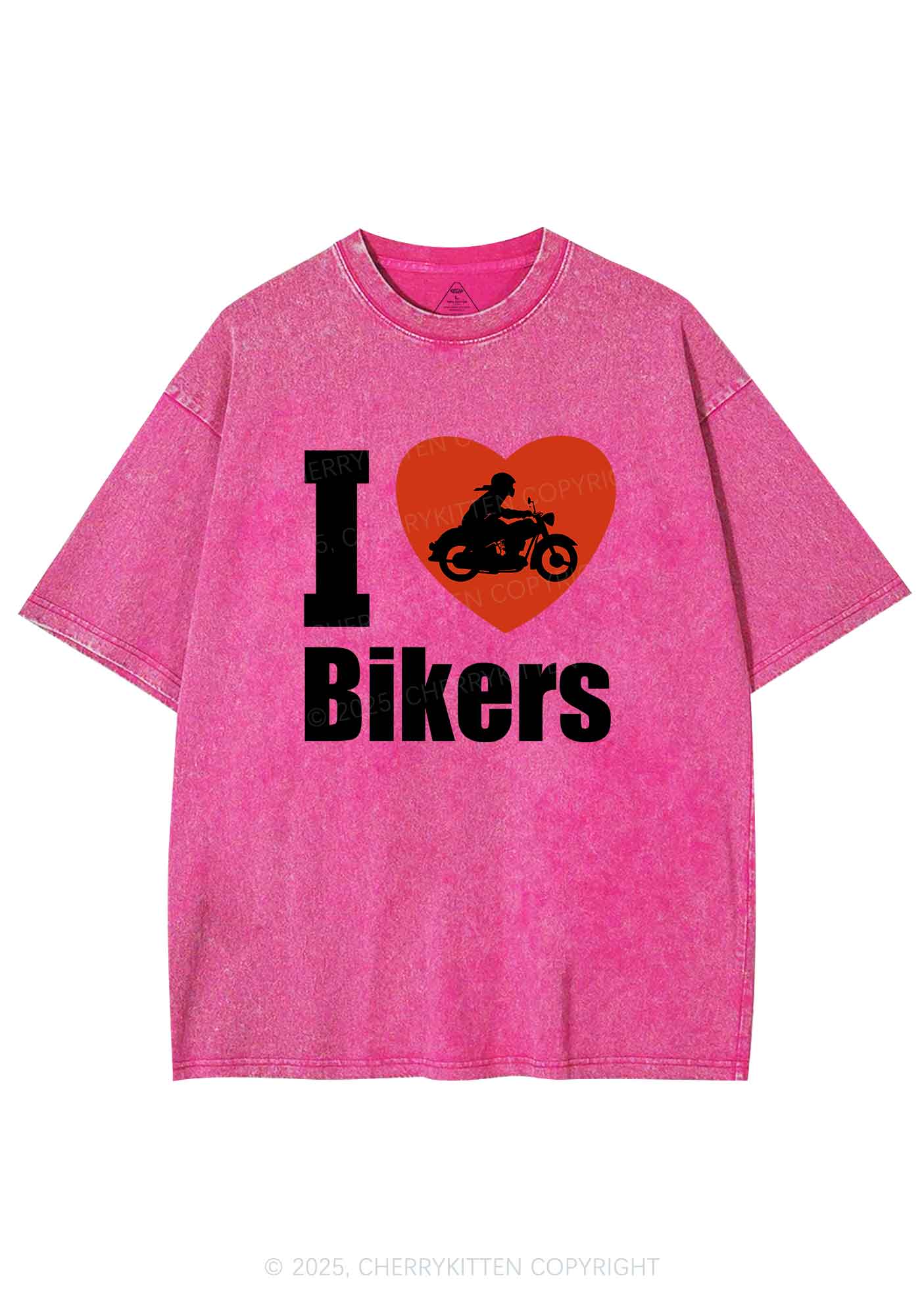 I Love Bikers Y2K Shirts Washed Tee Cherrykitten