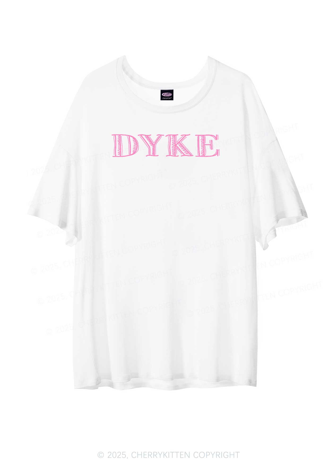 DYKE Pride Y2K Sheer Boyfriend Tee Cherrykitten