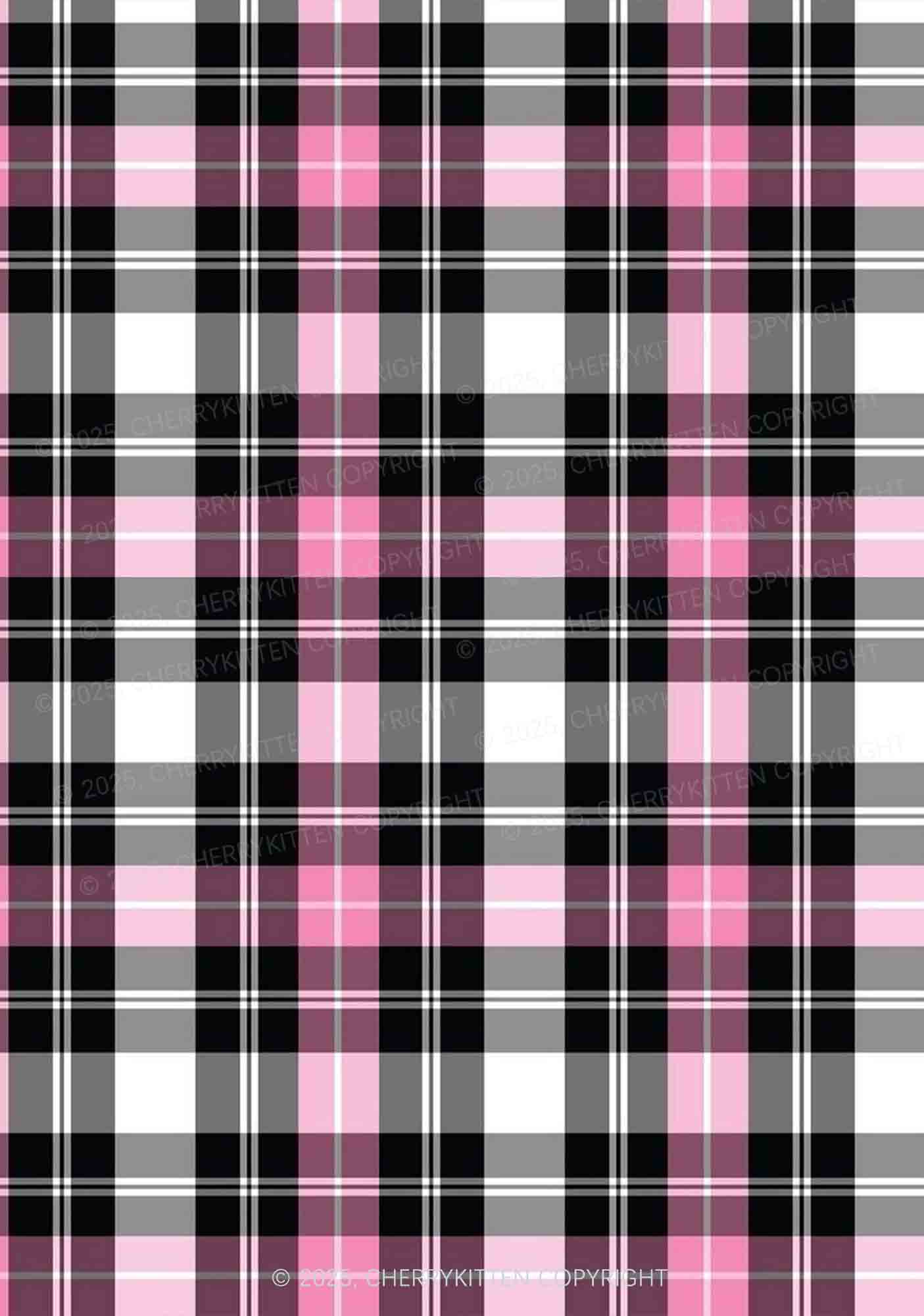 Pink And White Plaid Y2K Print Mini Layered Skirt Cherrykitten