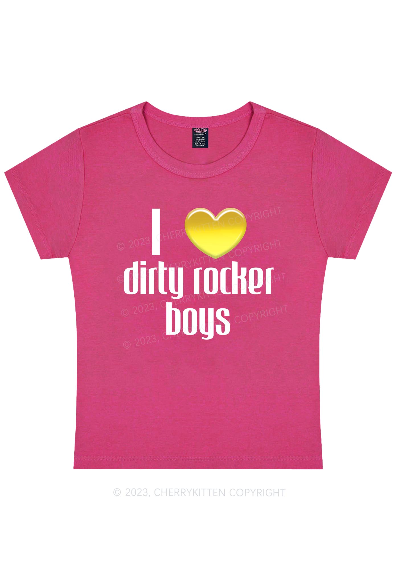 Curvy Dirty Rocker Boys Y2K Baby Tee Cherrykitten