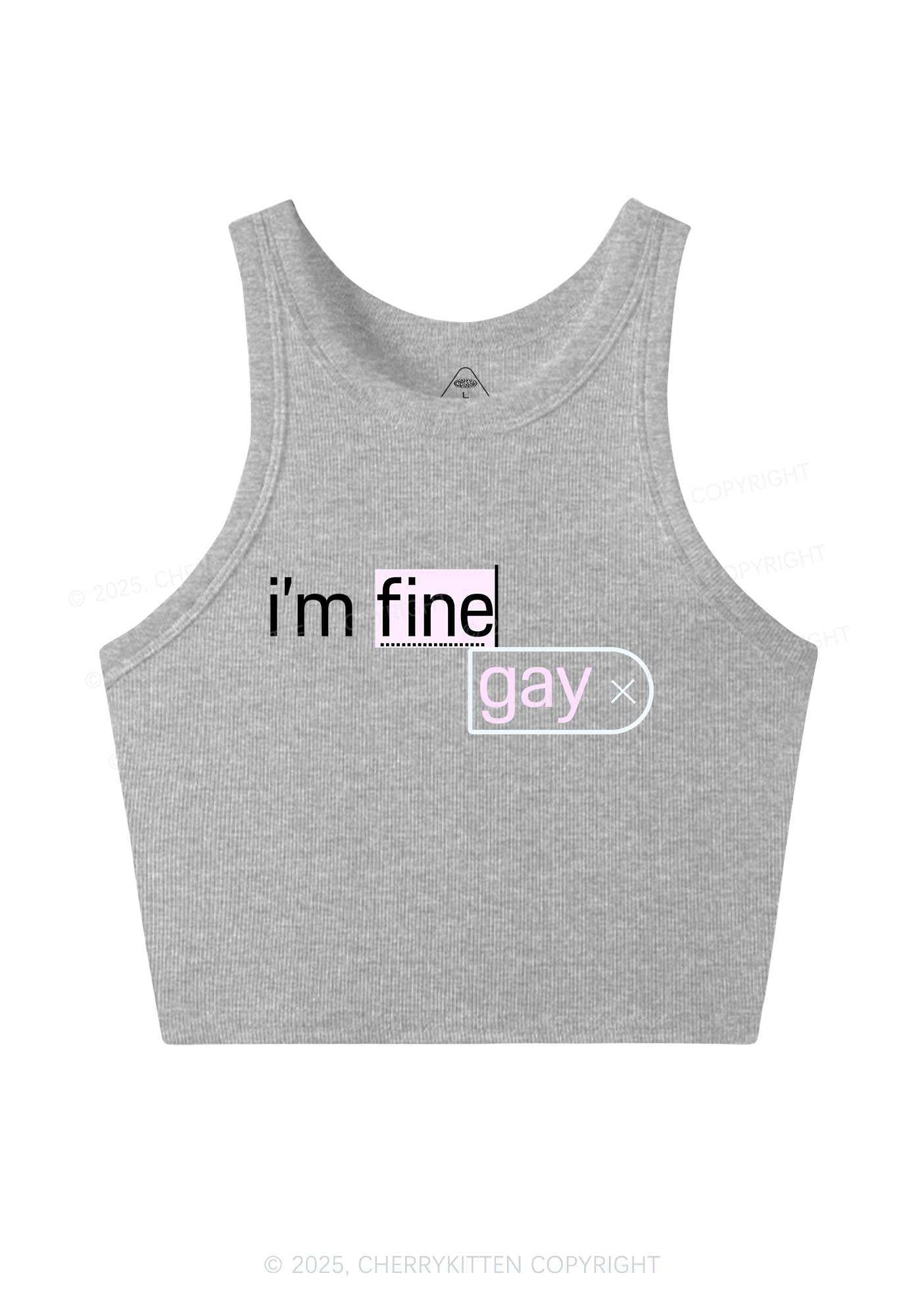 Im Fine Gay Pride Y2K Crop Tank Top Cherrykitten