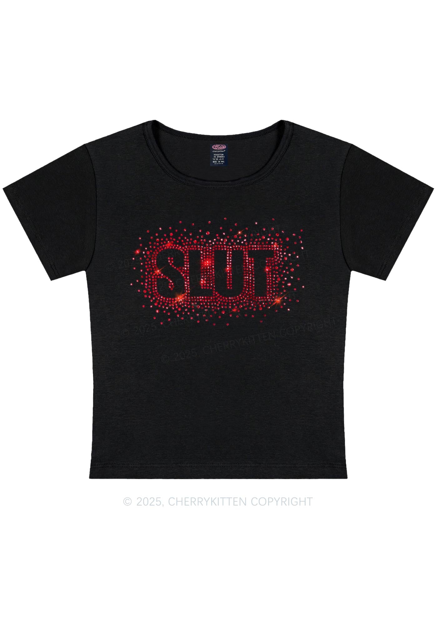 Rhinestone Special Slxt Y2K Baby Tee Cherrykitten