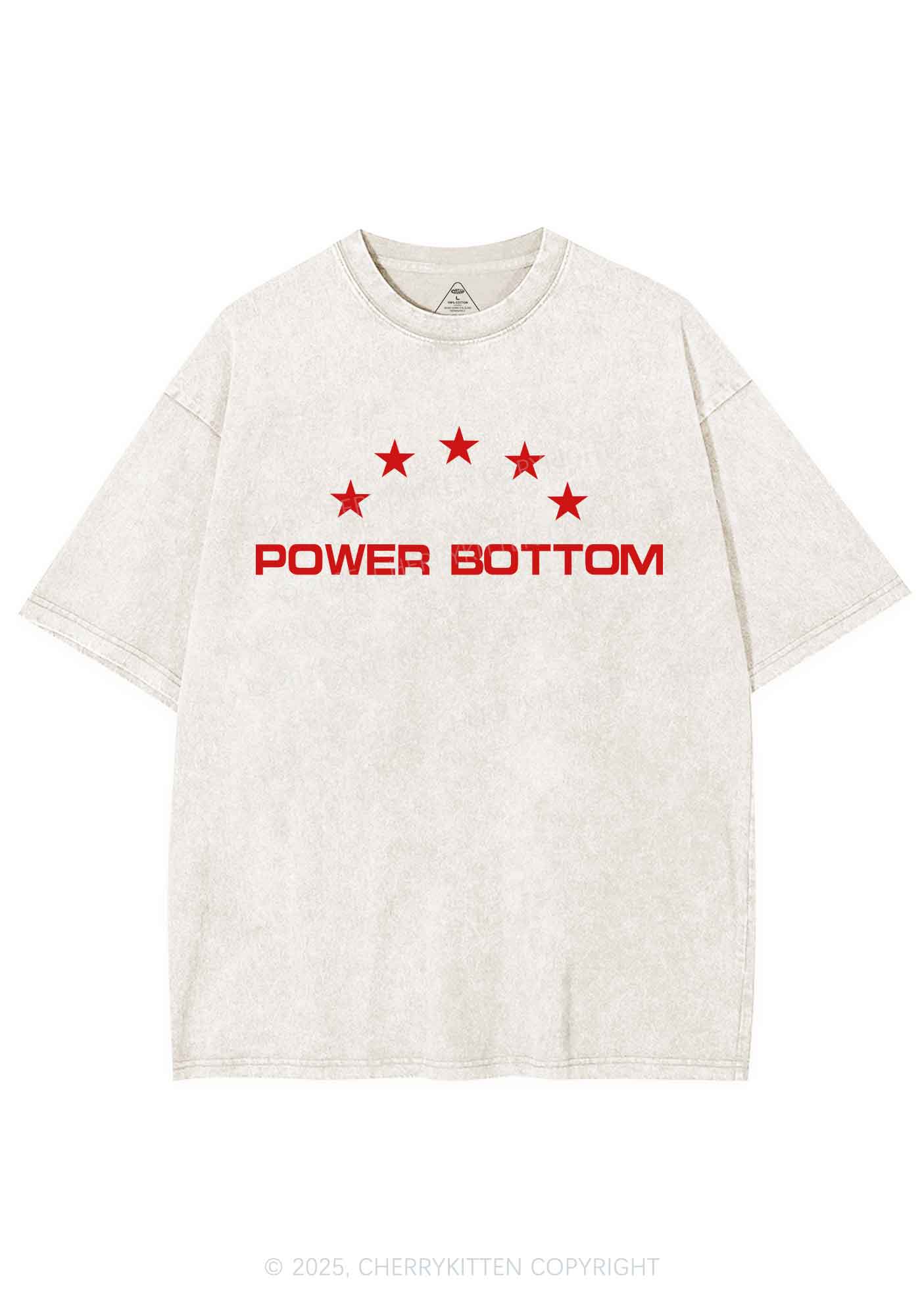Power Bottom Pride Y2K Shirts Washed Tee Cherrykitten