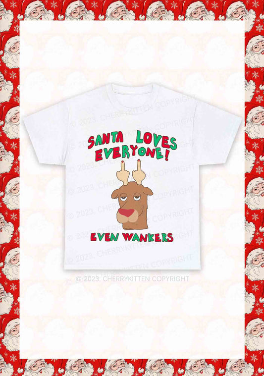 Santa Loves Everyone Christmas Y2K Chunky Shirt Cherrykitten