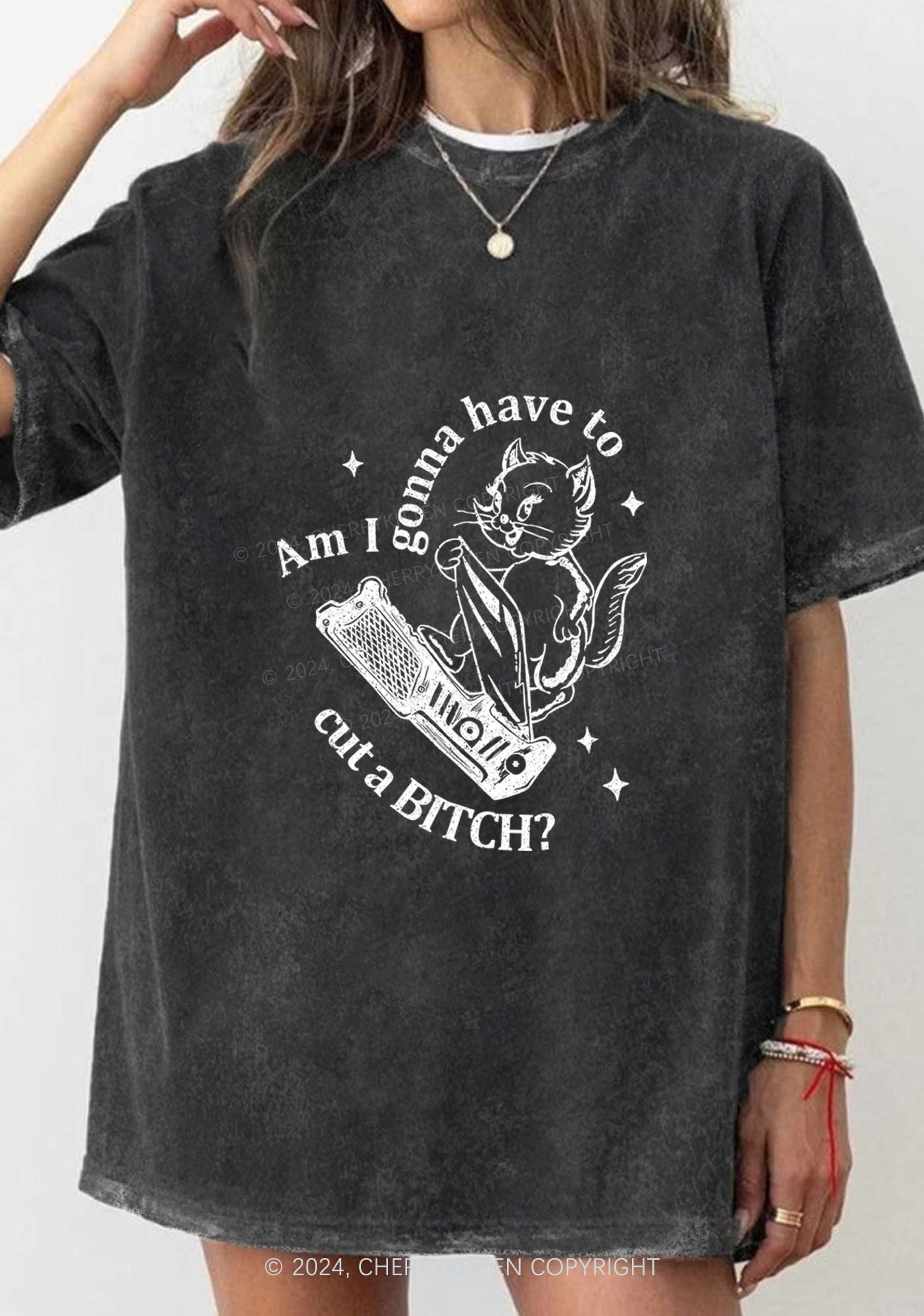 Cut A Bxxch Y2K Washed Tee Cherrykitten