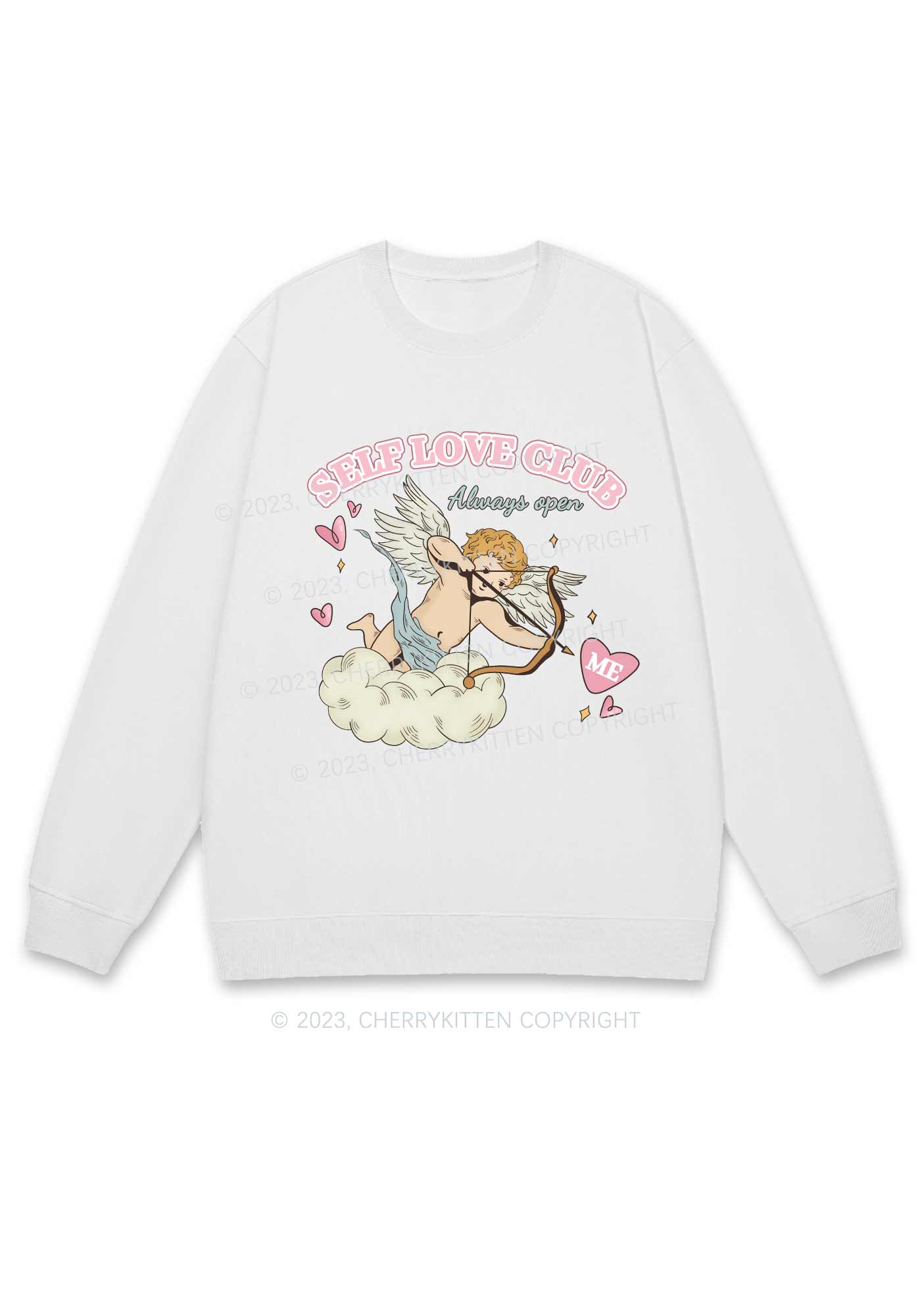 Self Love Club Always Open Y2K Sweatshirt Cherrykitten