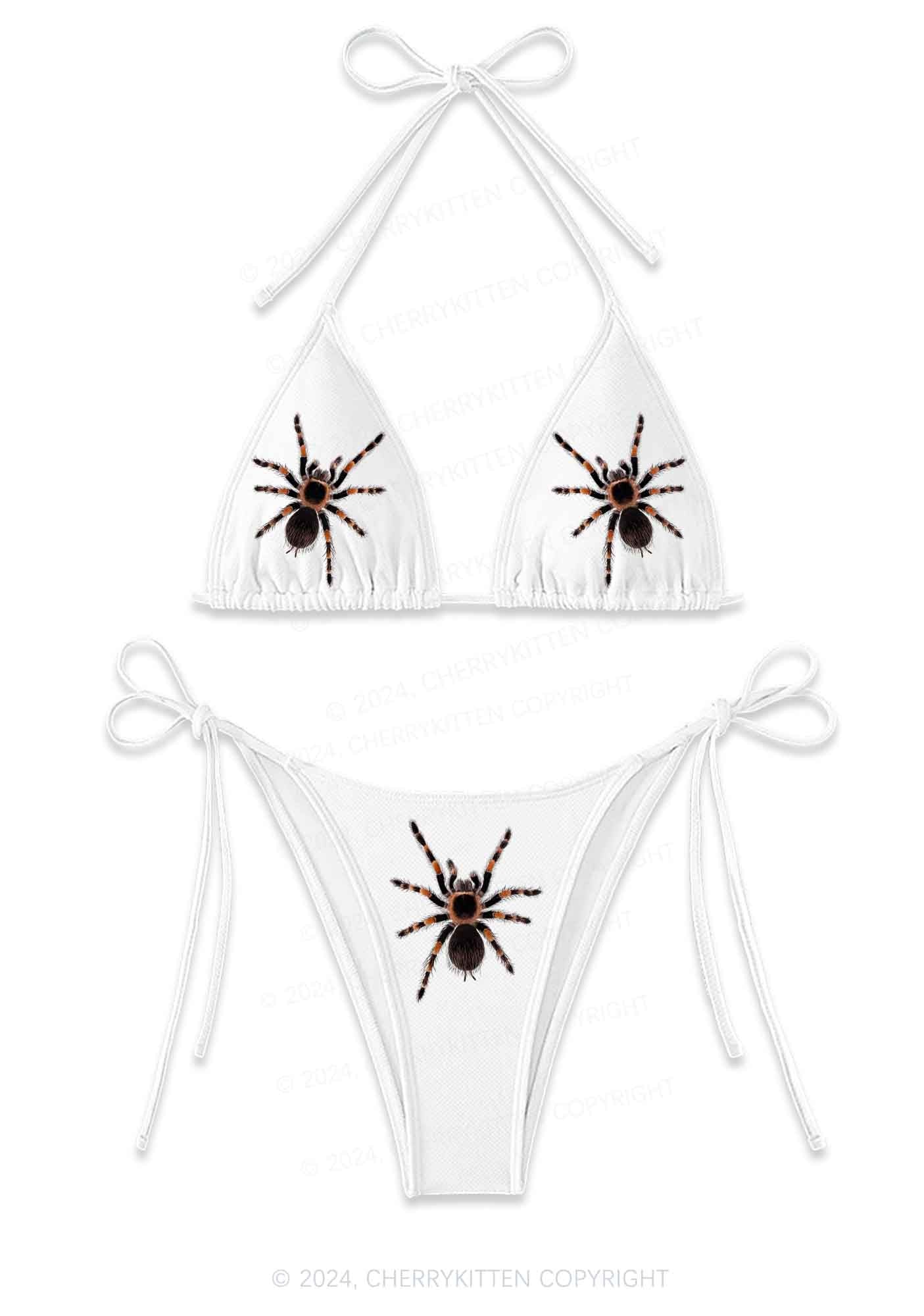 Mexican Red Knee Tarantula Y2K Halter Triangle Bikini Set Cherrykitten
