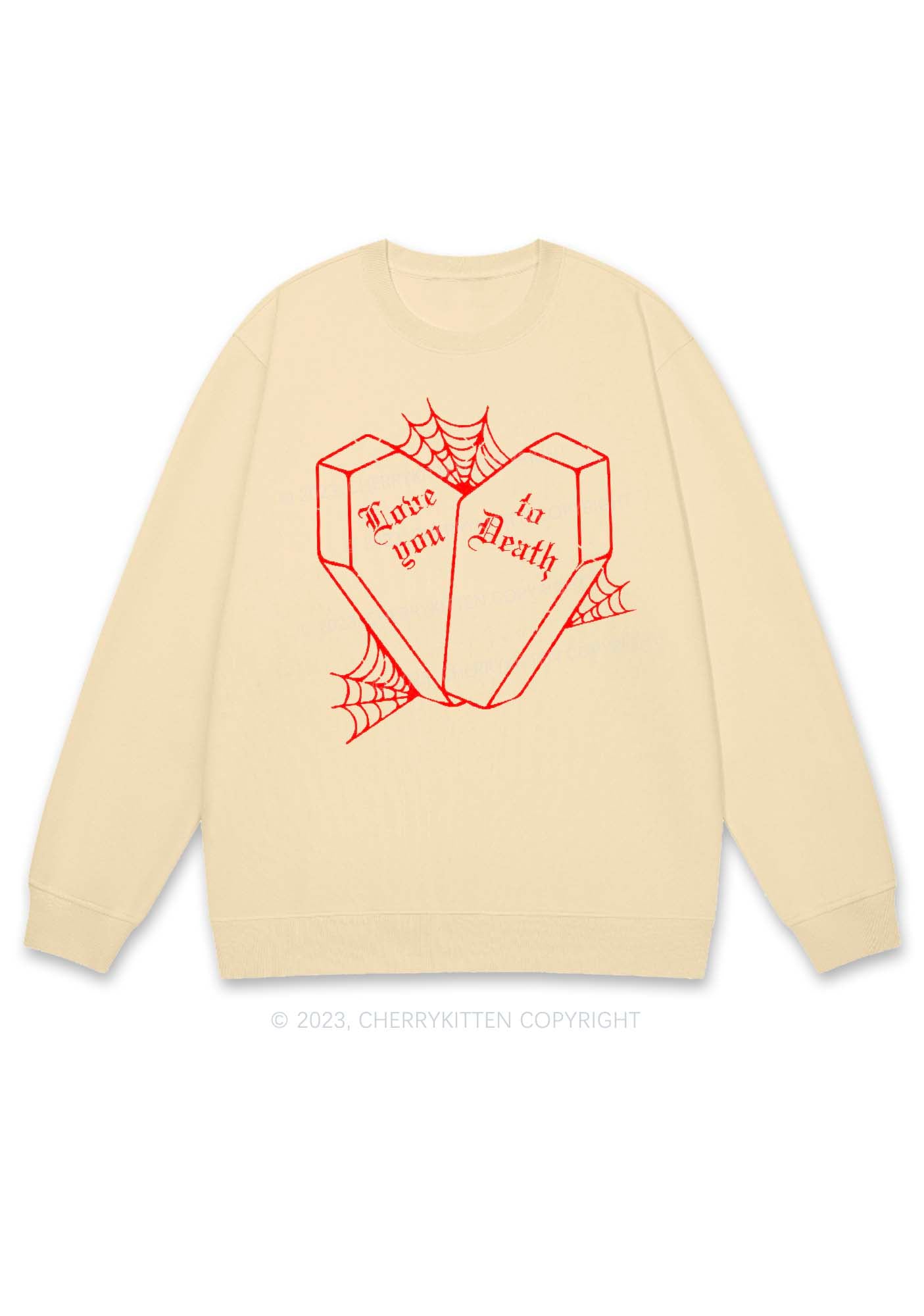 Love You To Death Halloween Y2K Sweatshirt Cherrykitten