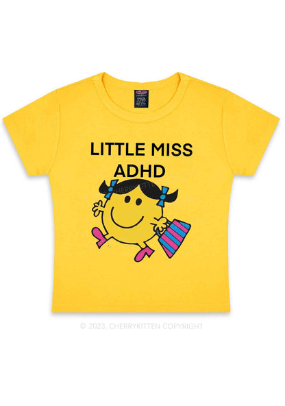 Little Miss ADHD Y2K Baby Tee Cherrykitten