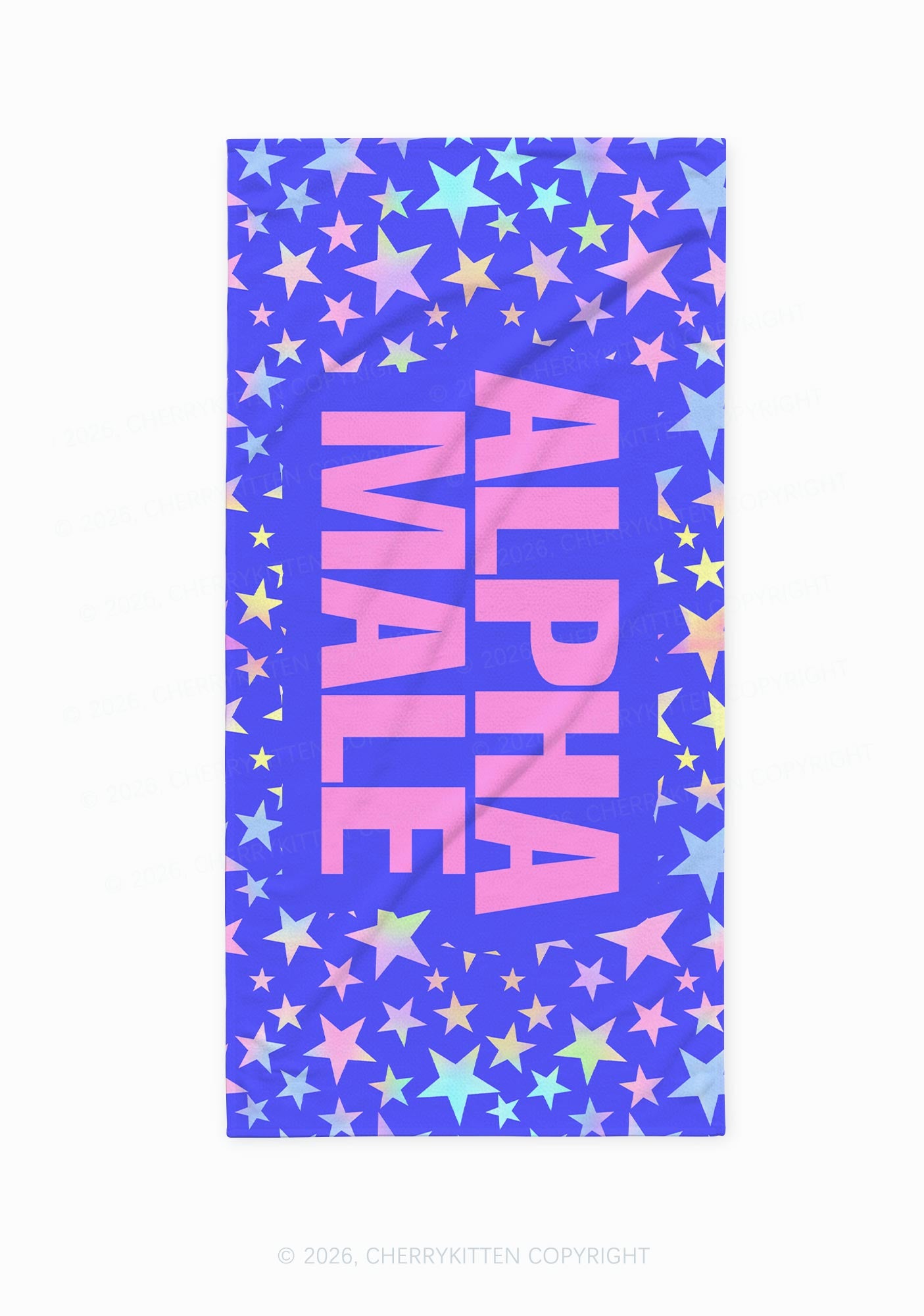 Purple Alpha Male Y2K Beach Towel Cherrykitten