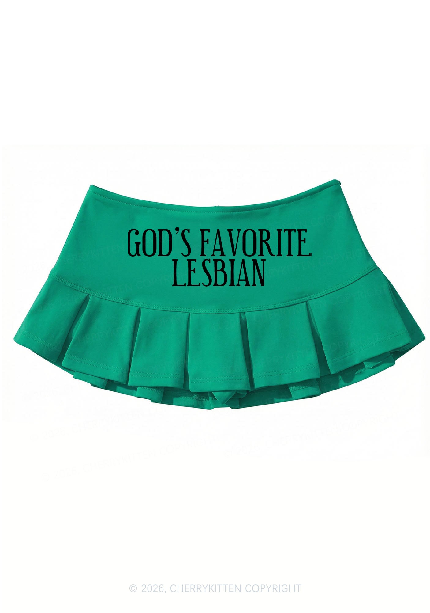 Gods Favorite Lesbian Pride Y2K Mini Pleated Skirts Cherrykitten