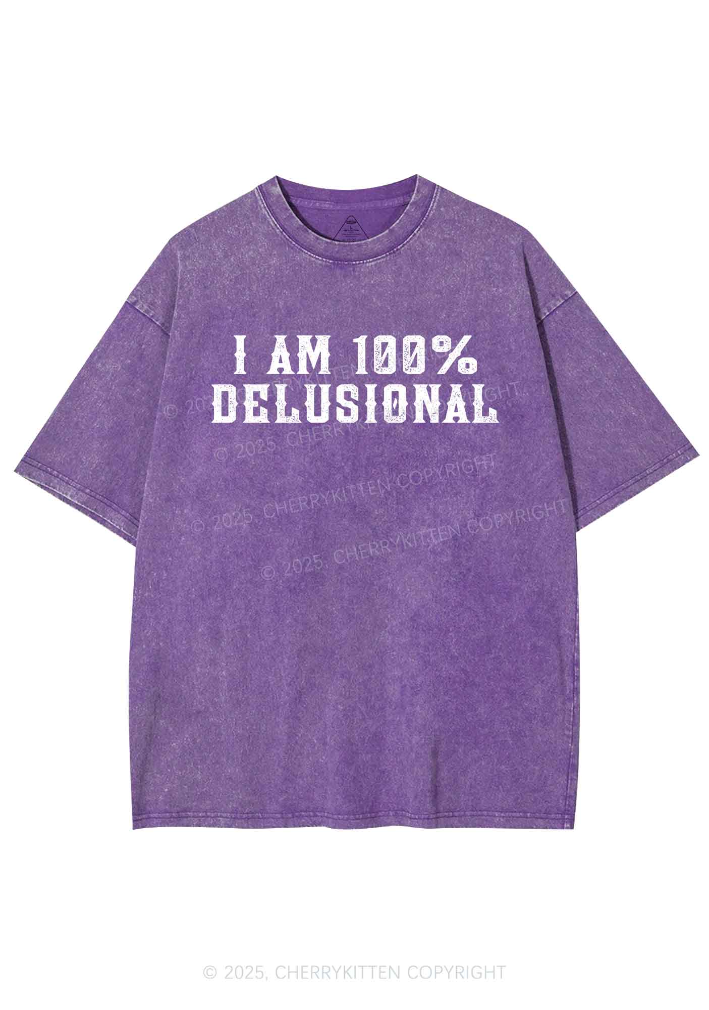 I Am Delusional Y2K Washed Tee Cherrykitten