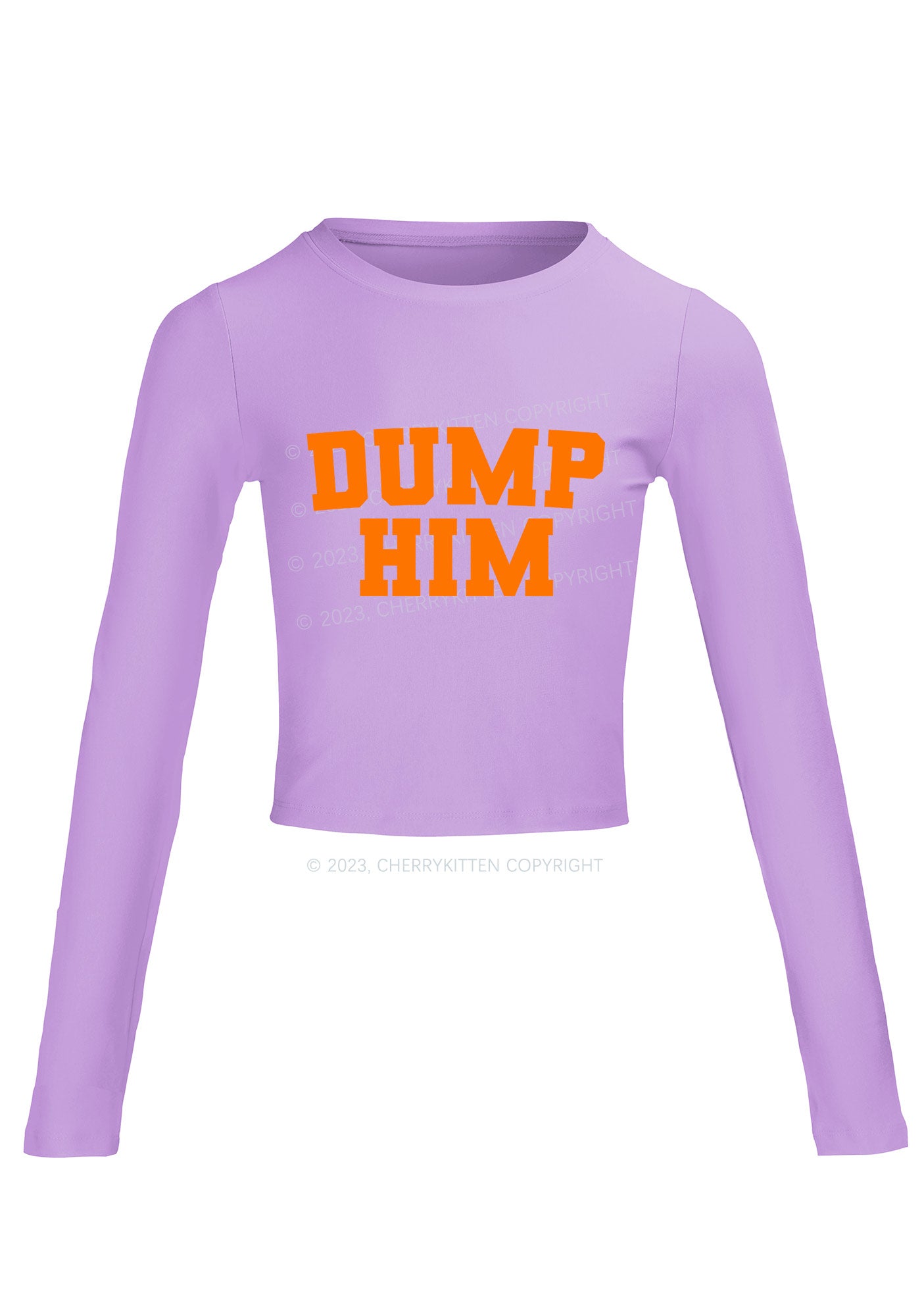 Dump Him Long Sleeve Crop Top Cherrykitten