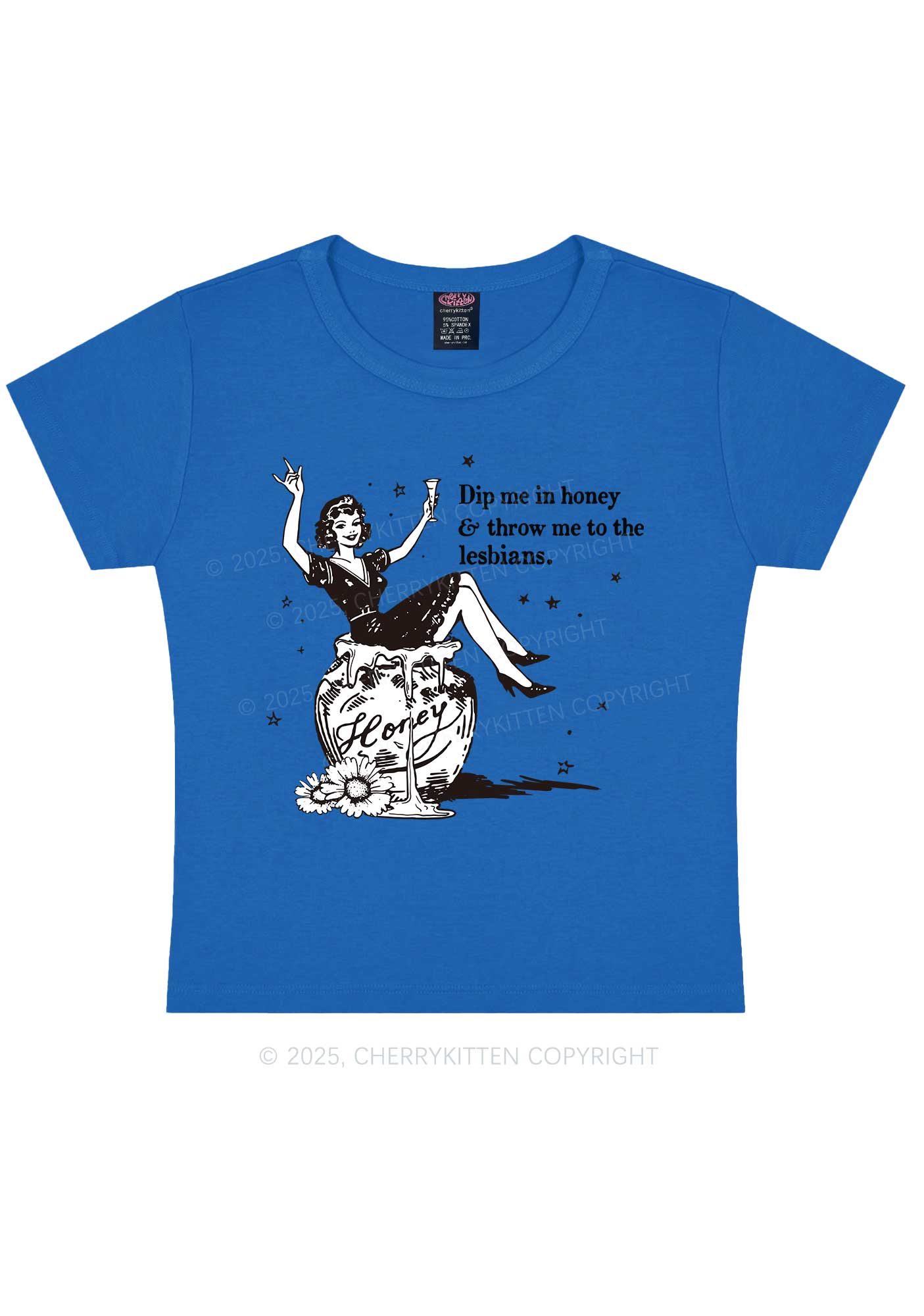 Throw Me To The Lesbians Pride Y2K Baby Tee Cherrykitten