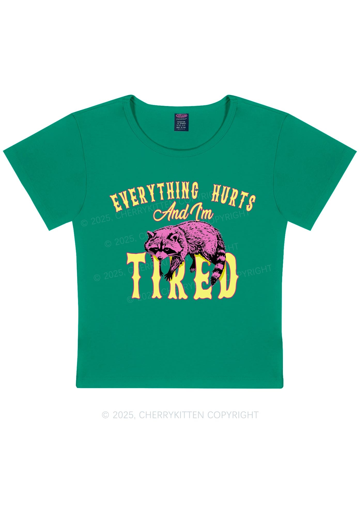 I Am Tried Y2K Baby Tee Cherrykitten