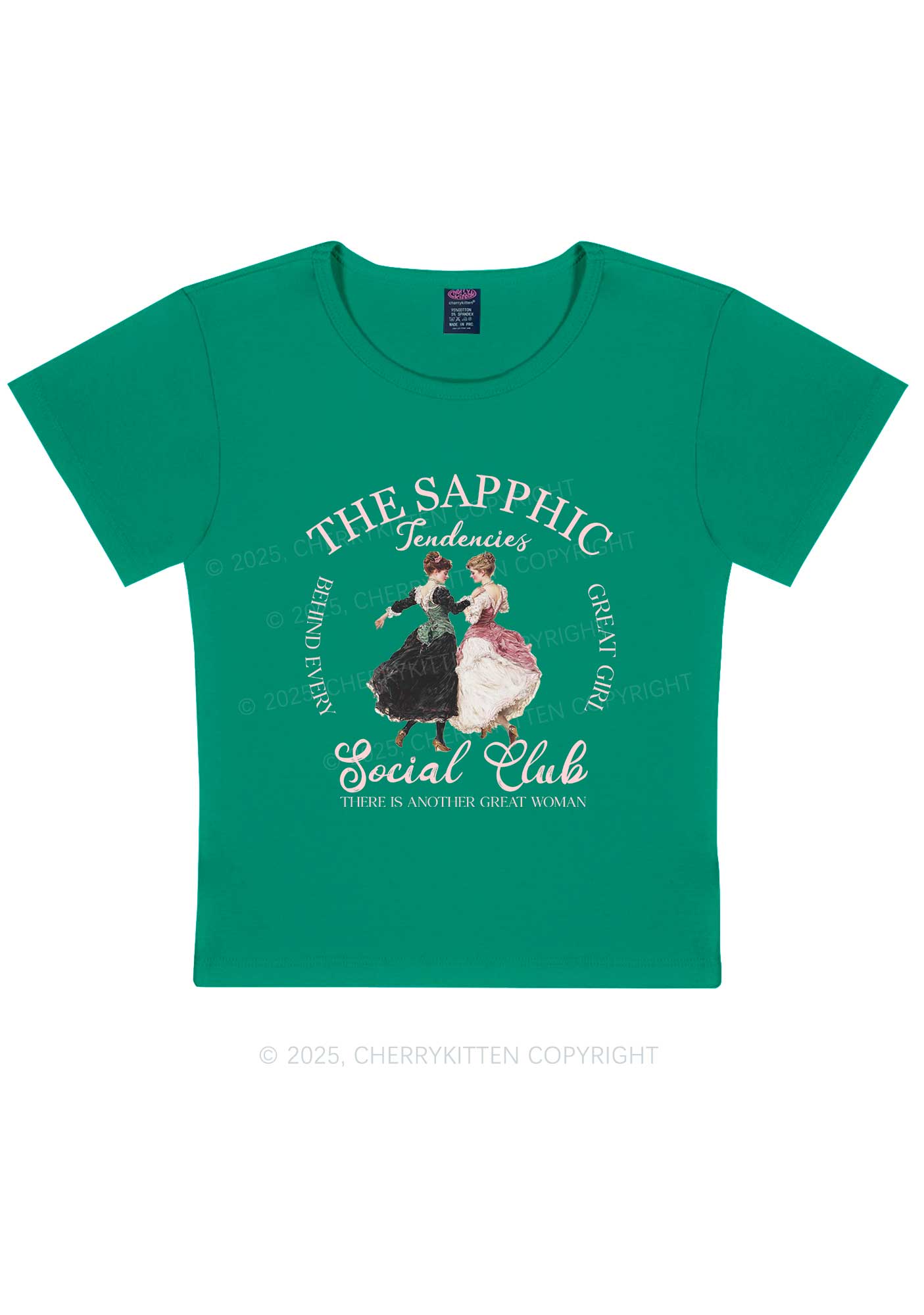 The Sapphic Pride Y2K Baby Tee Cherrykitten