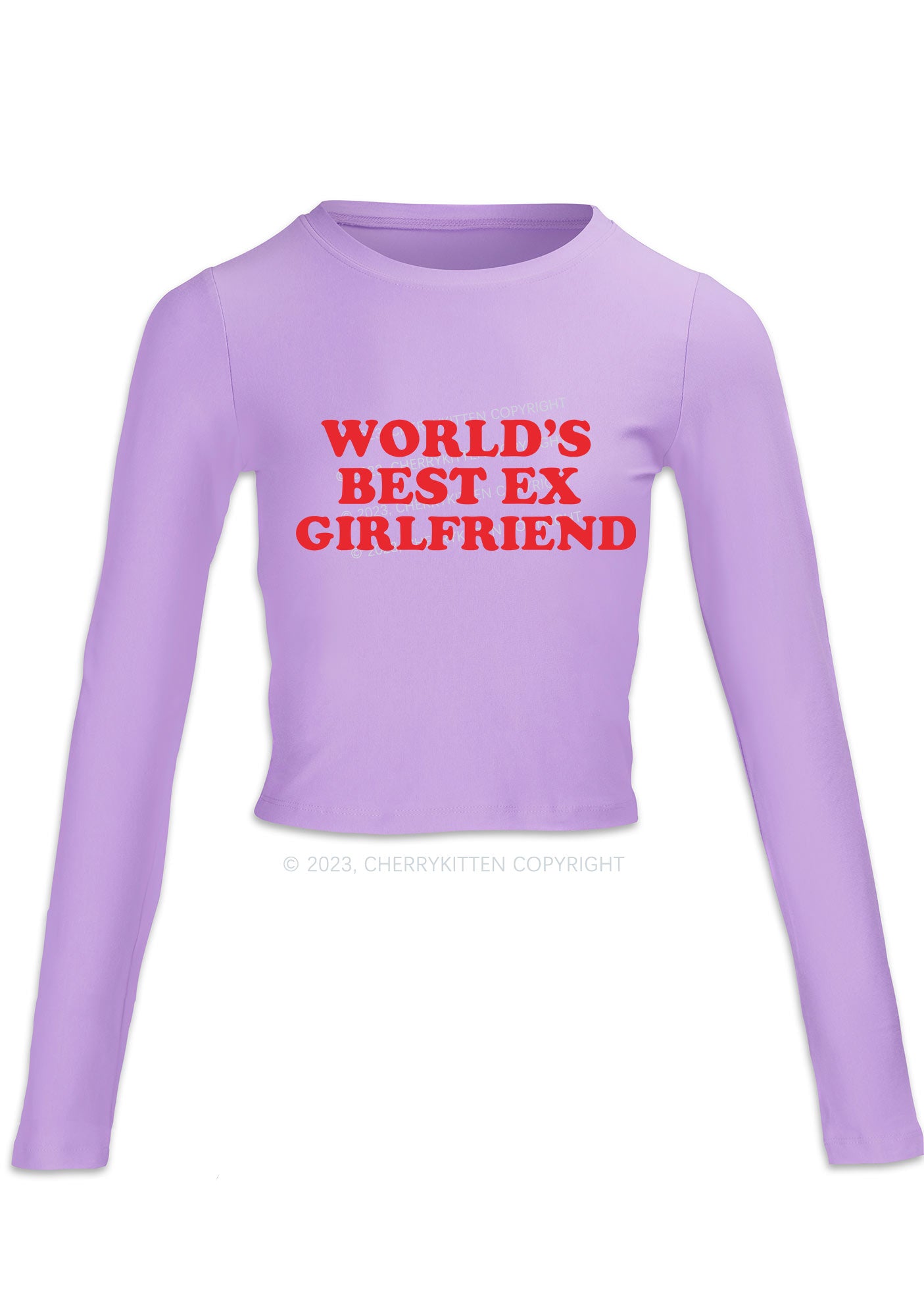 Best Ex Girlfriend Long Sleeve Crop Top Cherrykitten