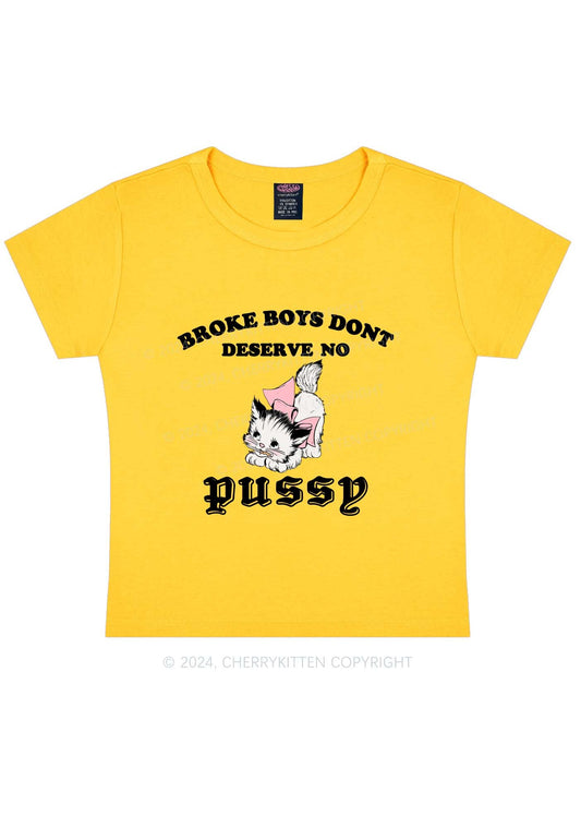 Broke Boys Pxssy Y2K Baby Tee Cherrykitten