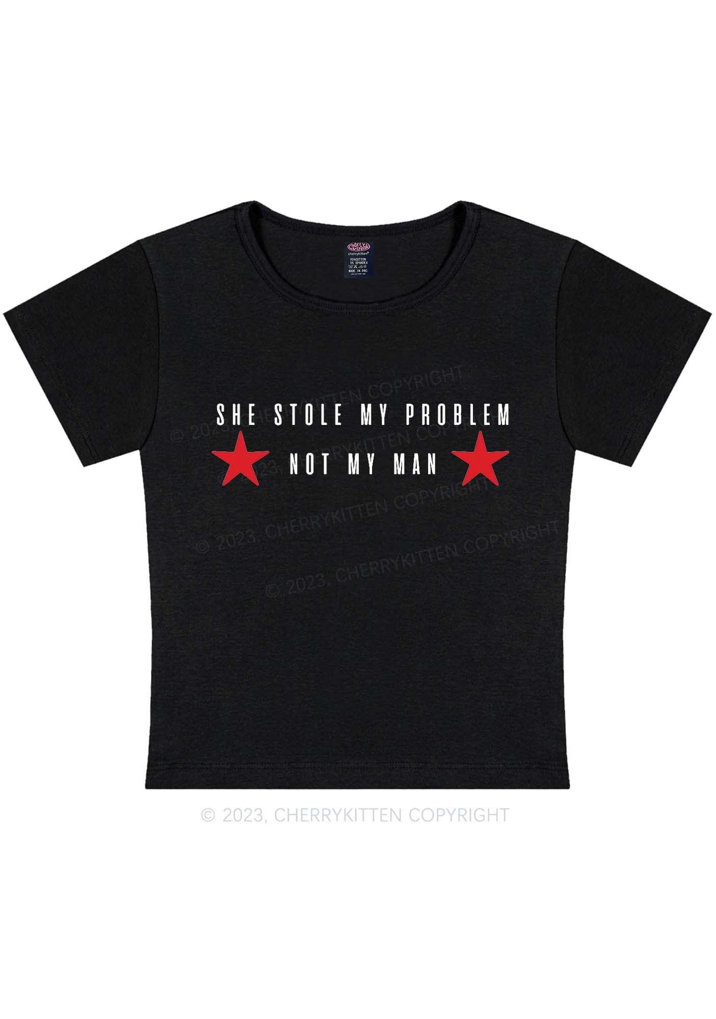 Curvy She Stole My Problem Y2K Baby Tee Cherrykitten