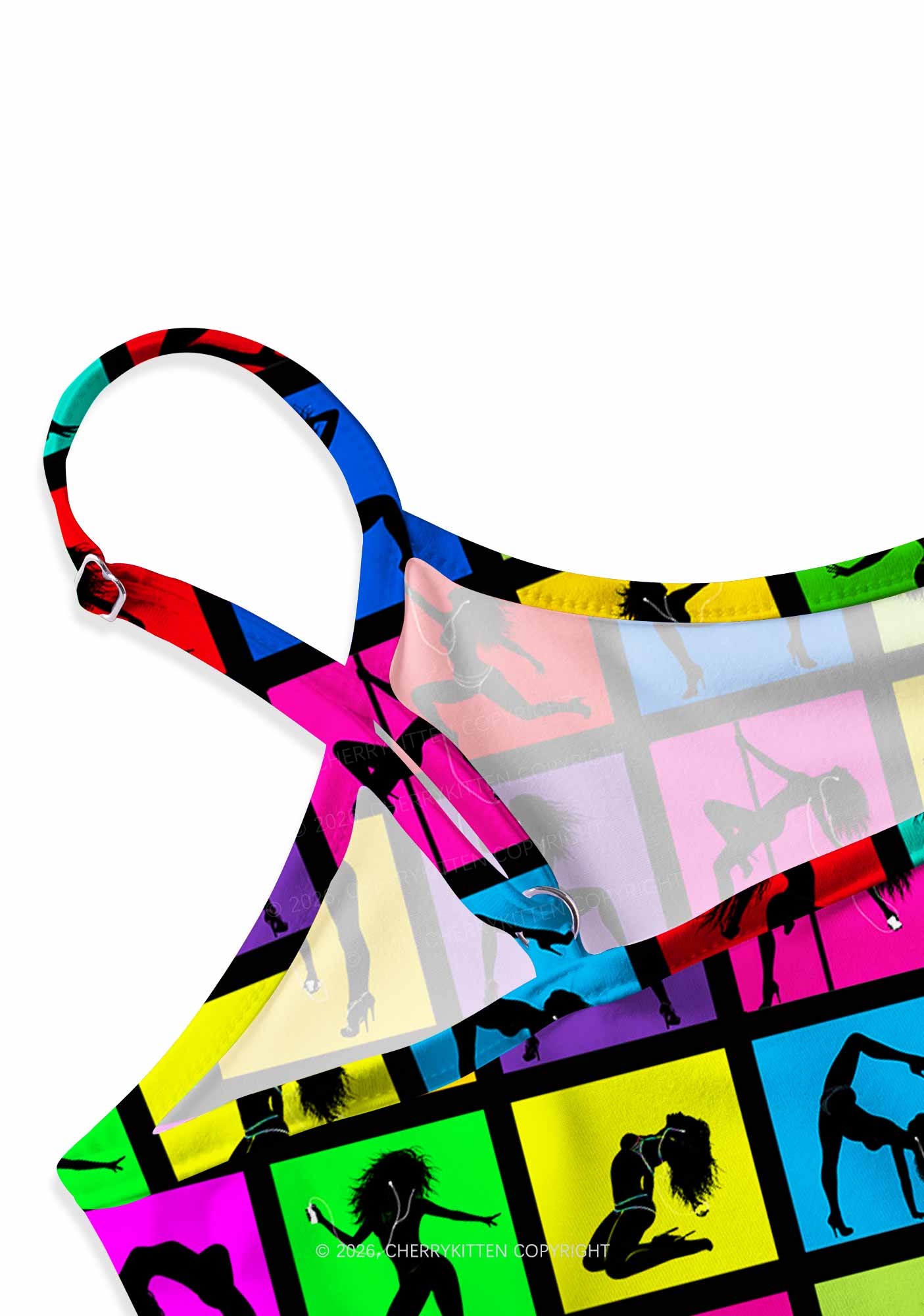 Dancer Silhouette Y2K Print Slip Dress Cherrykitten