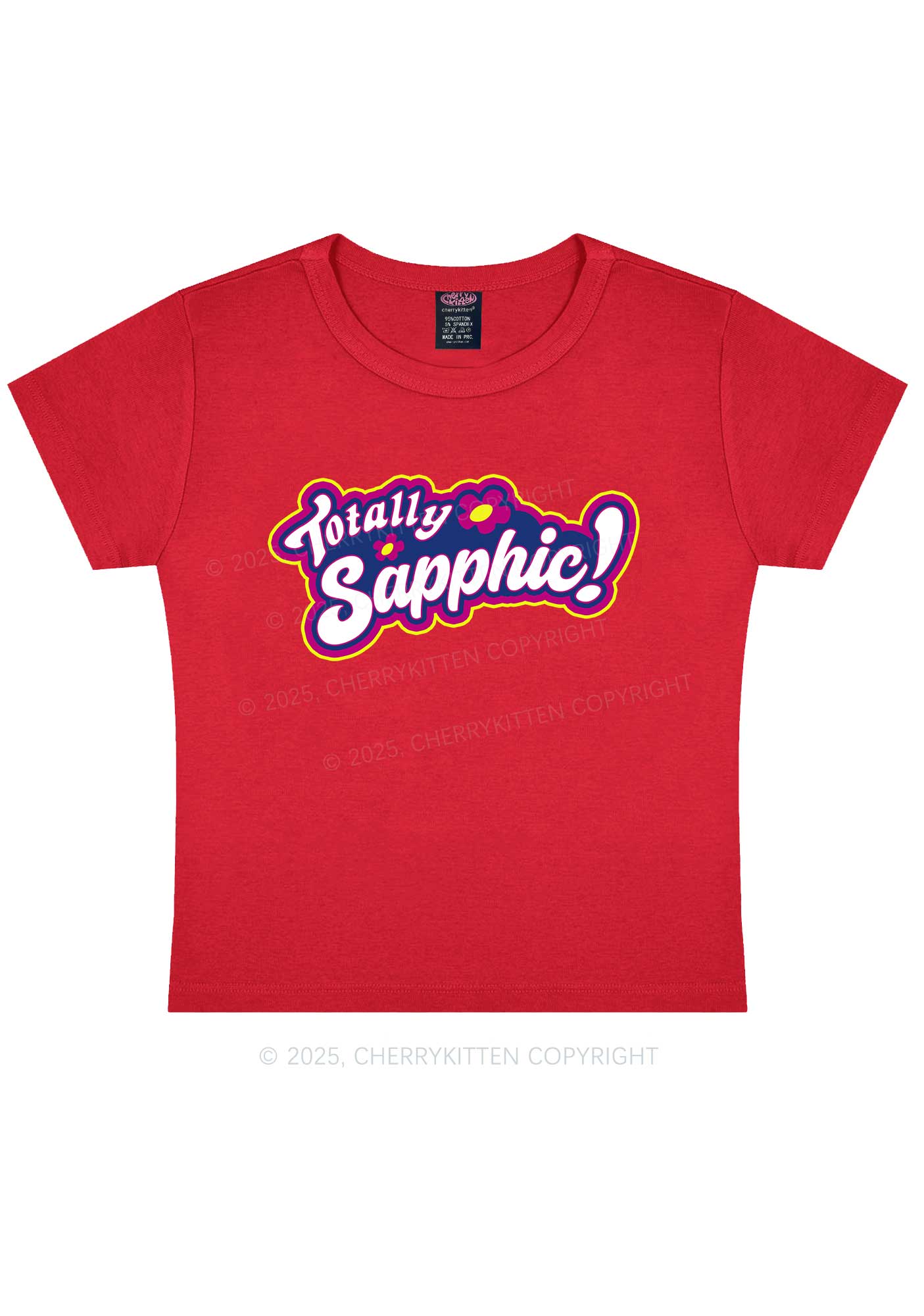 Totally Sapphic Pride Y2K Baby Tee Cherrykitten