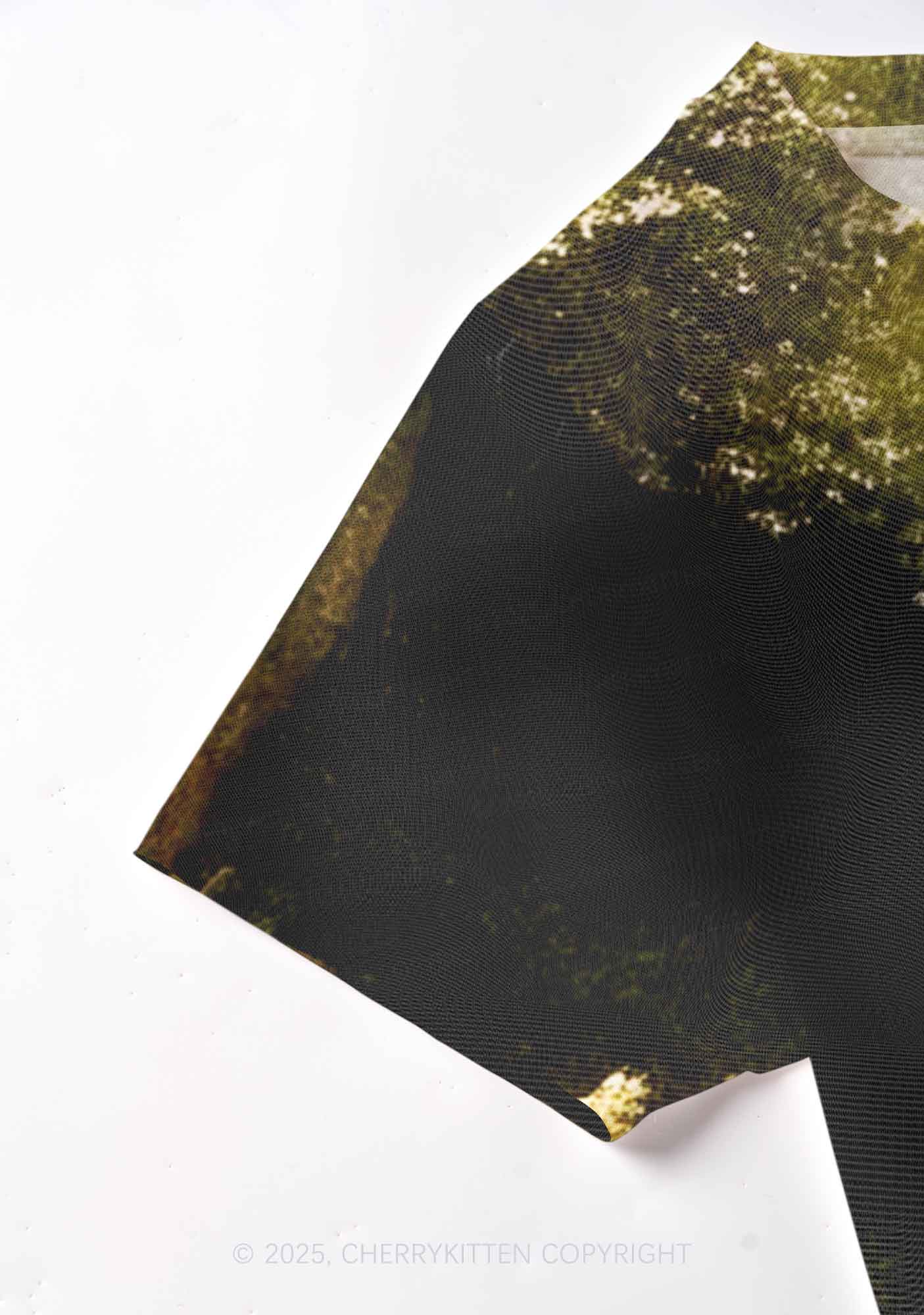 Forest Deer Y2K Mesh Crop Top Cherrykitten