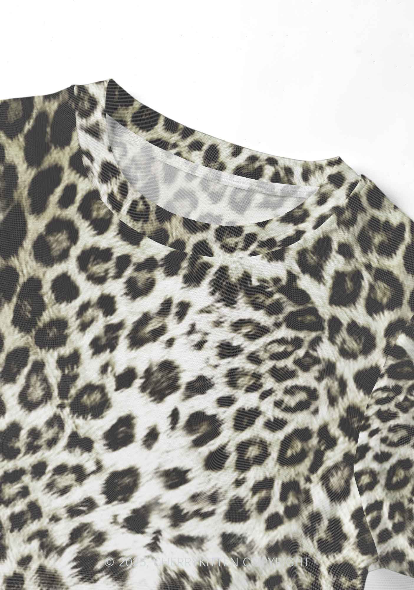 Wild Leopard Y2K Mesh Crop Top Cherrykitten