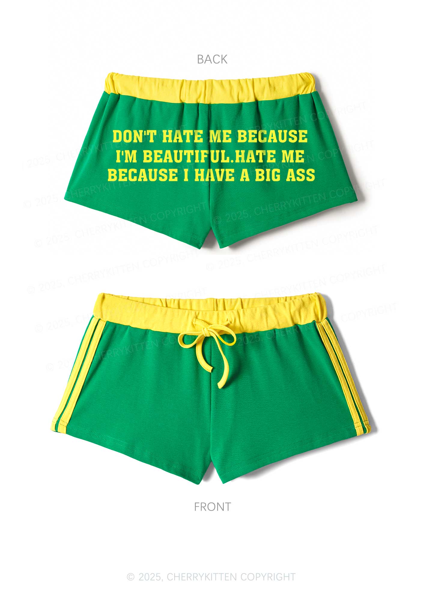 Hate Me Big Axx Y2K Drawstring Mini Shorts Cherrykitten
