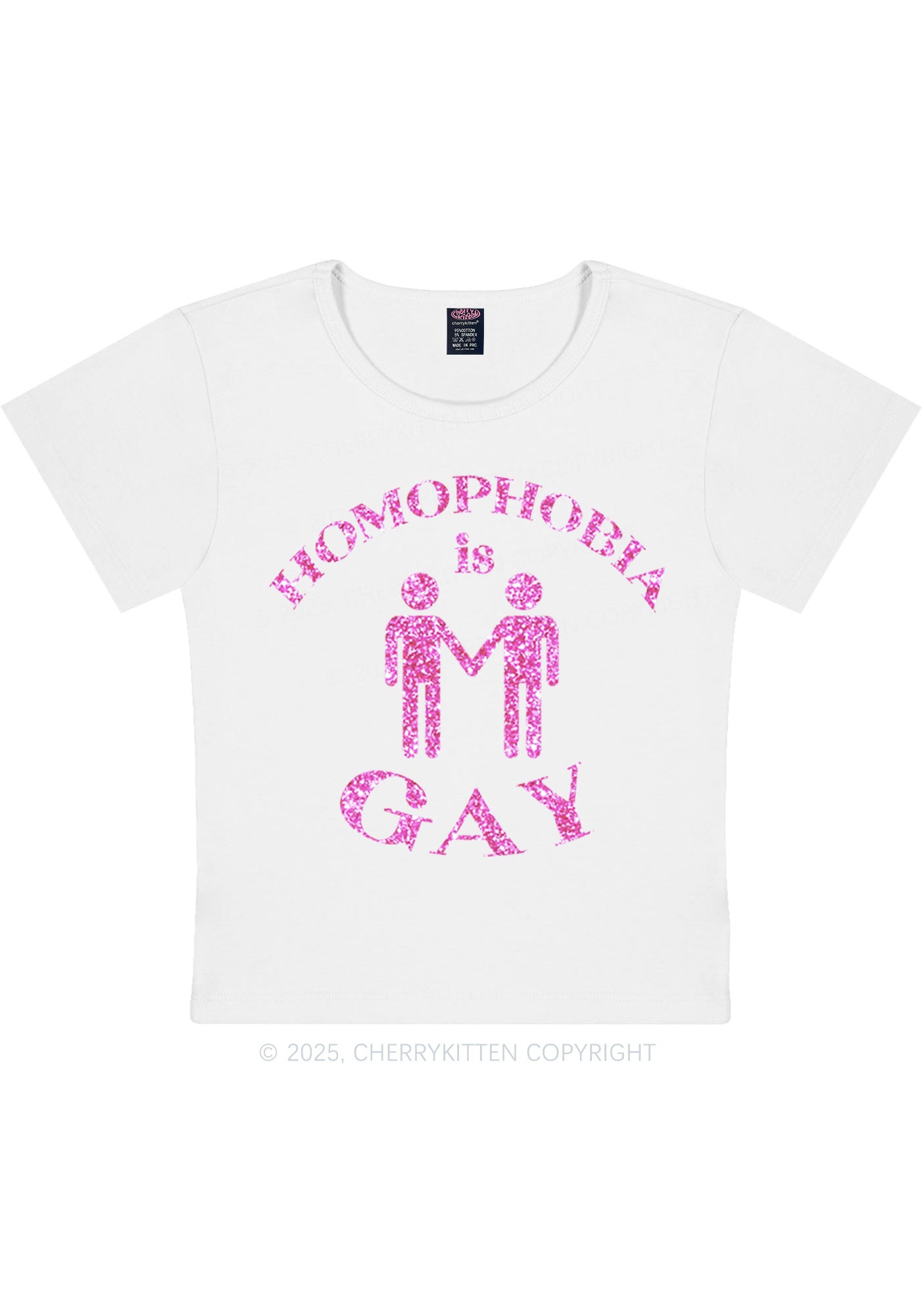 Glitter Homophobia Is Gay Pride Y2K Baby Tee Cherrykitten