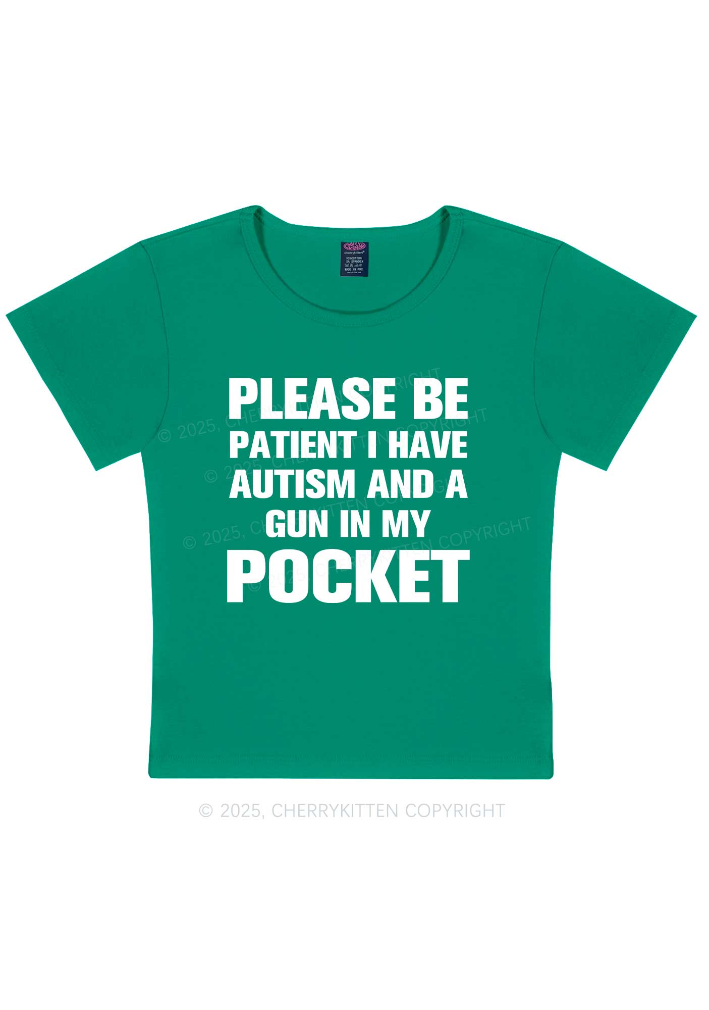 Please Be Patient Y2K Baby Tee Cherrykitten