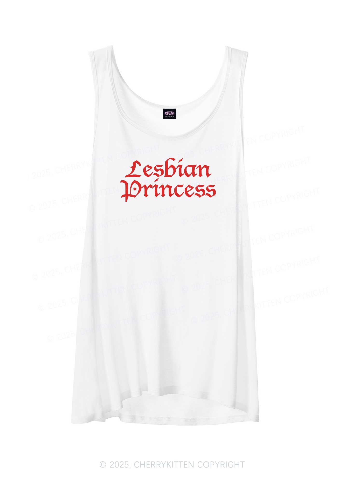 Lesbian Princess Pride Y2K Sheer Boyfriend Tank Cherrykitten