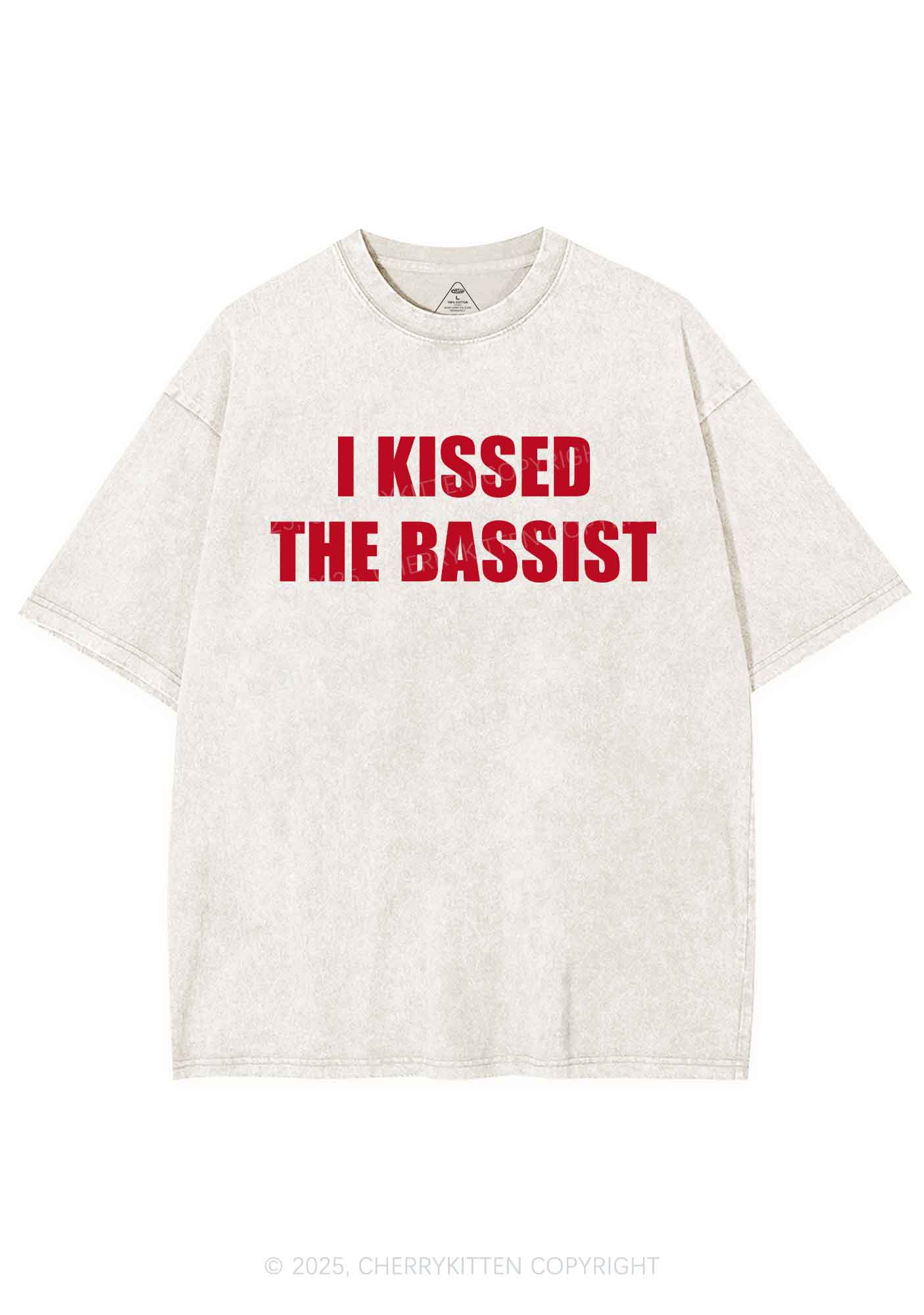 I Kissed The Bassist Y2K Shirts Washed Tee Cherrykitten