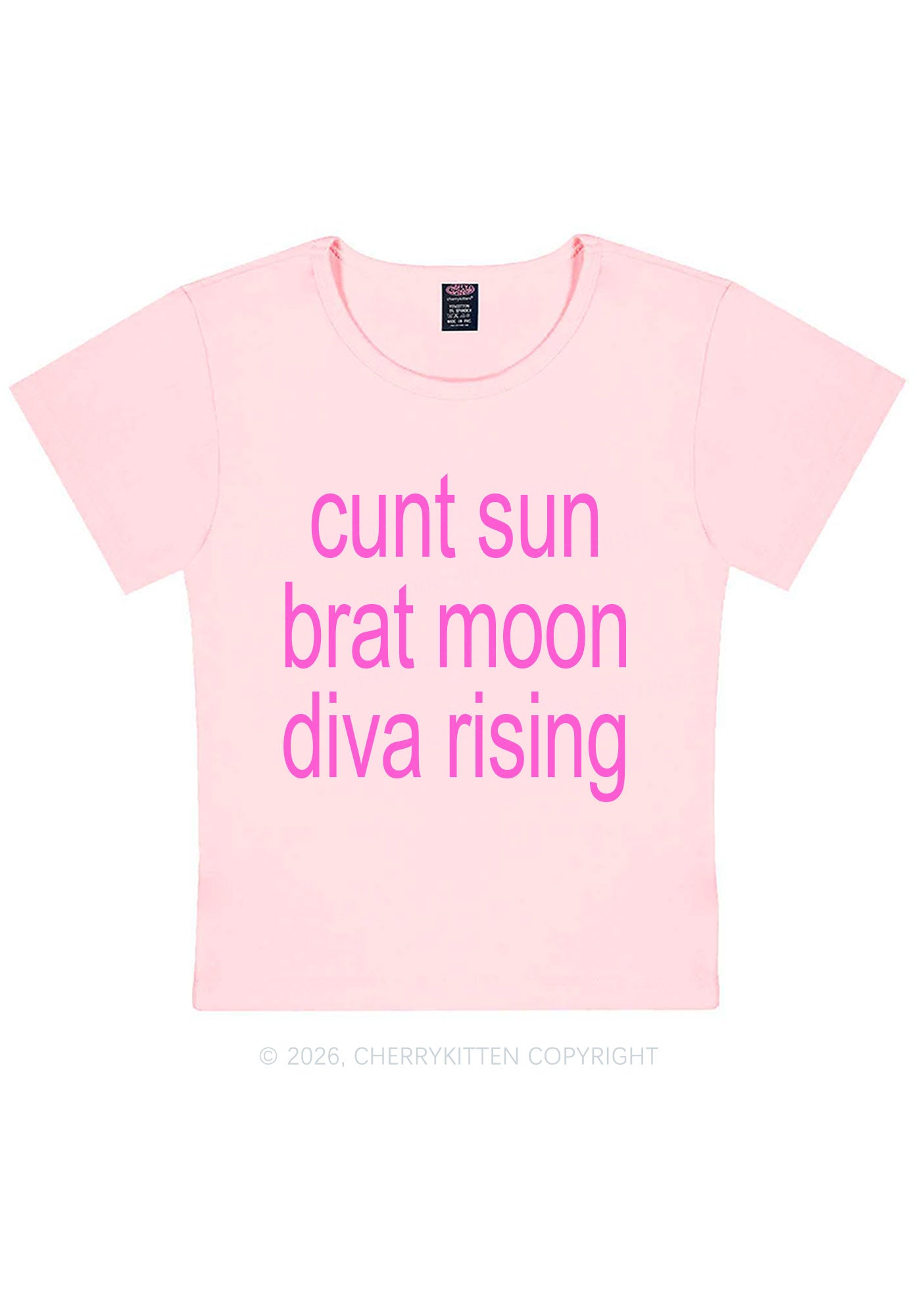 Cxxt Sun Brat Moon Diva Rising Y2K Baby Tee Cherrykitten