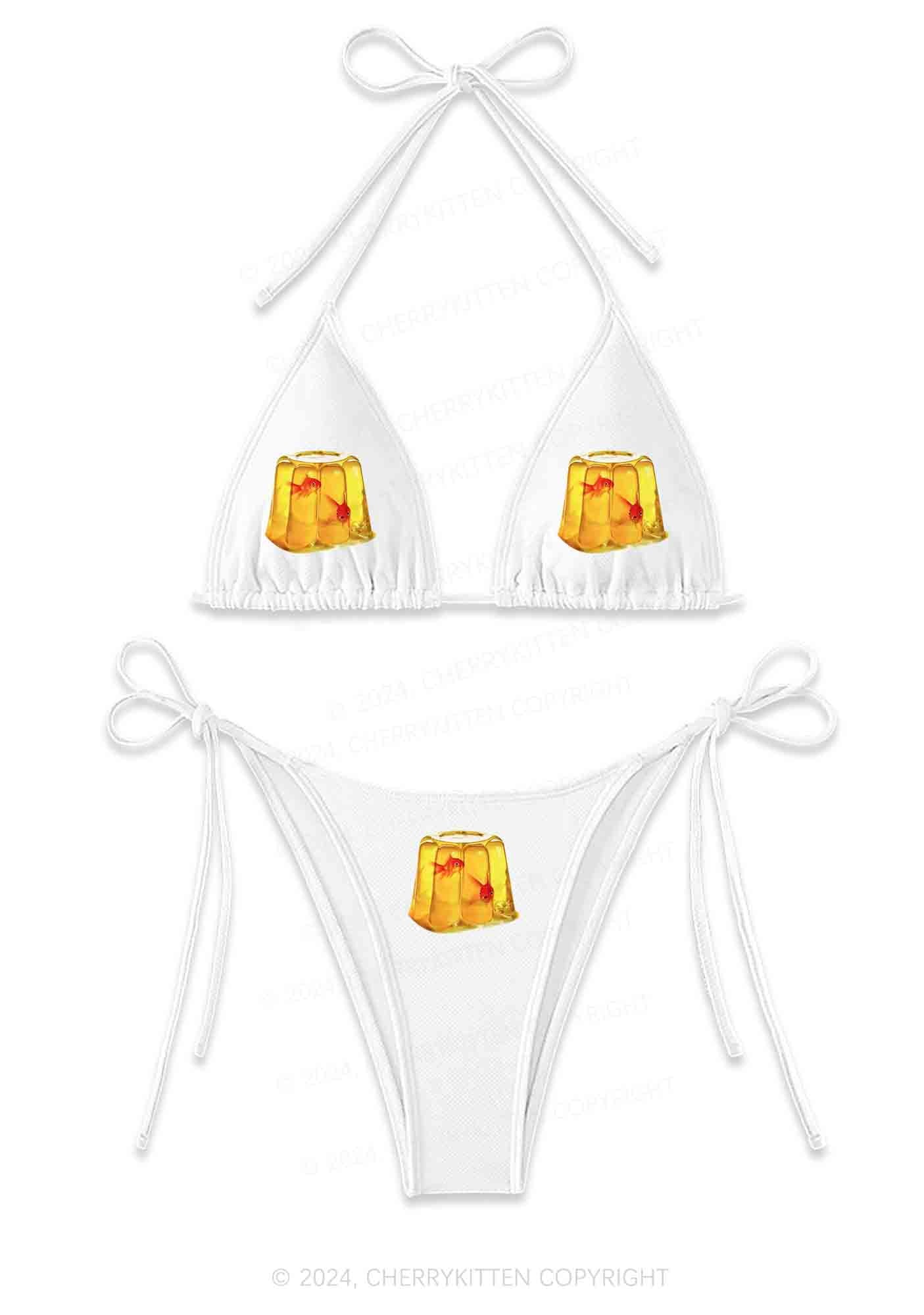 Goldfish Jelly Y2K Halter Triangle Bikini Set Cherrykitten