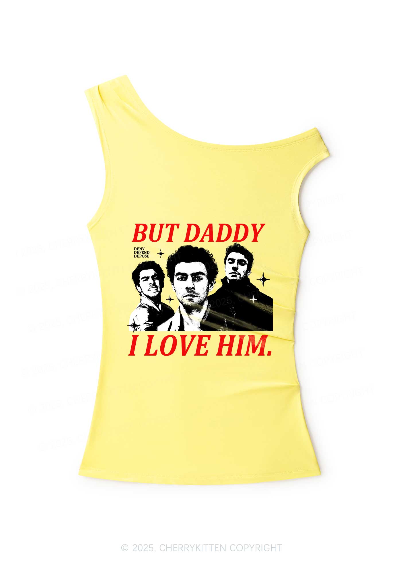 Daddy I Love Luigi Y2K Off Shoulder Tank Top Cherrykitten