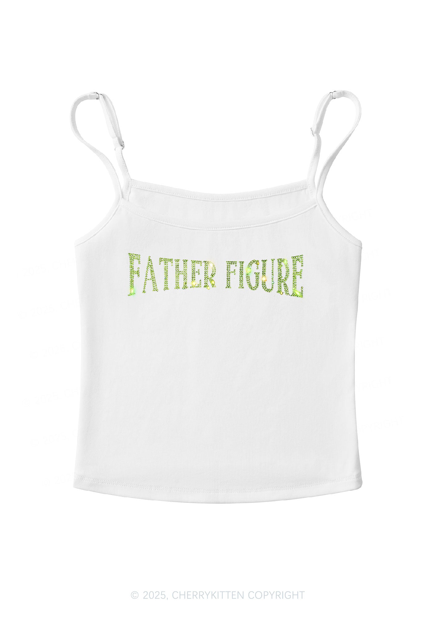 Rhinestone Father Figure Y2K Spaghetti Strap Cami Cherrykitten