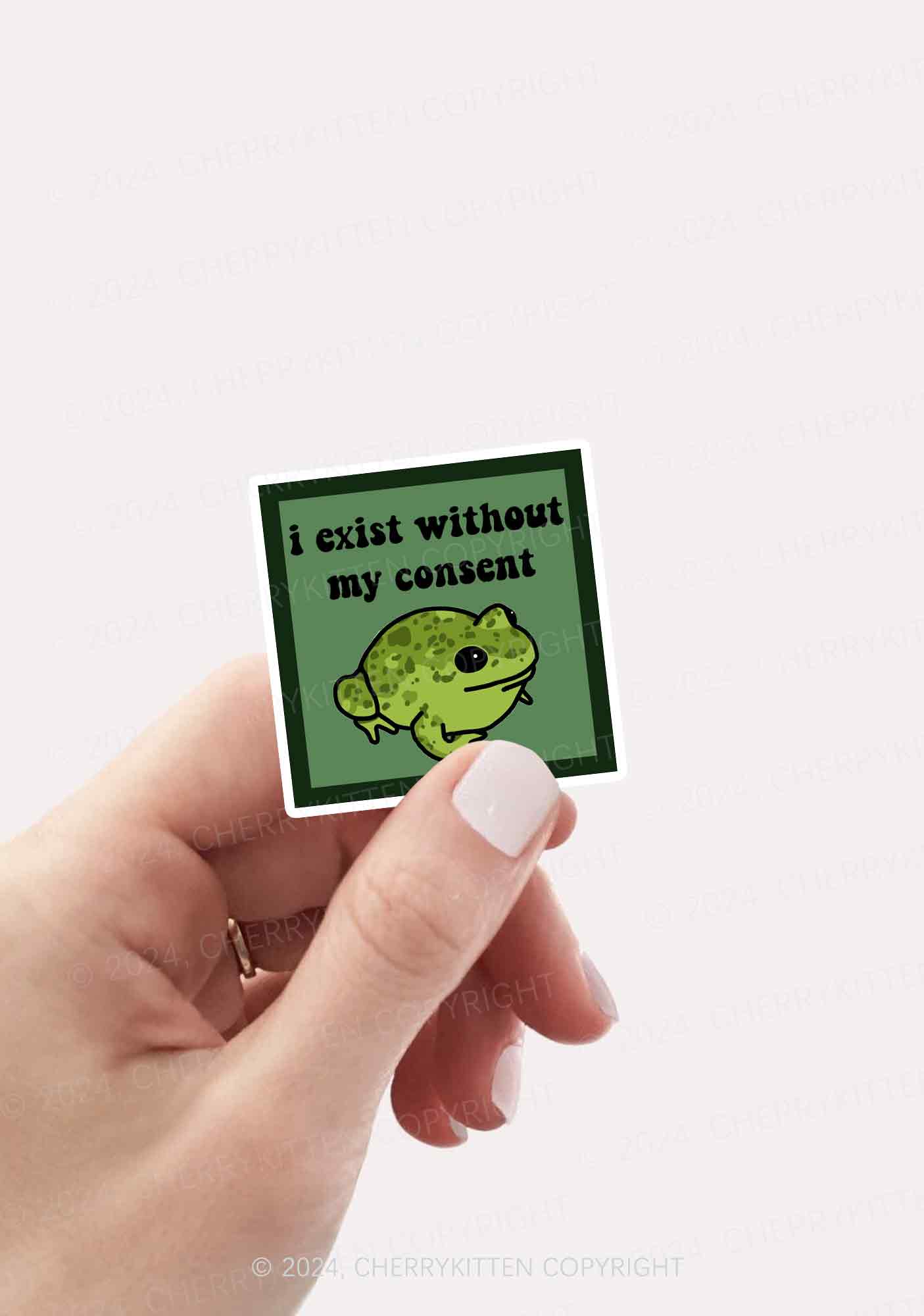Exist Without My Consent 1Pc Y2K Sticker Cherrykitten