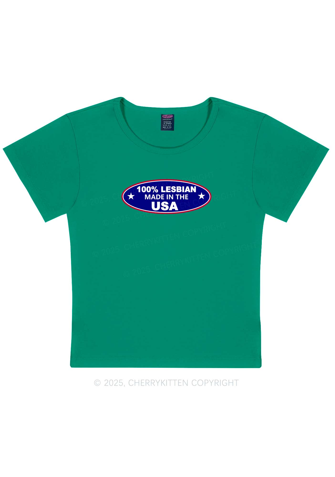 Lesbian Made In USA Y2K Baby Tee Cherrykitten