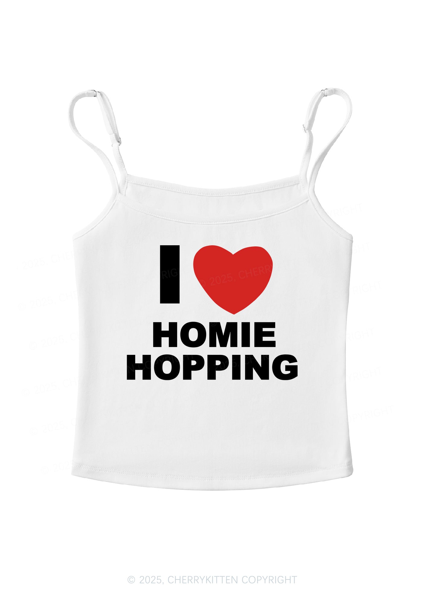 I Love Homie Hopping Y2K Spaghetti Strap Cami Cherrykitten