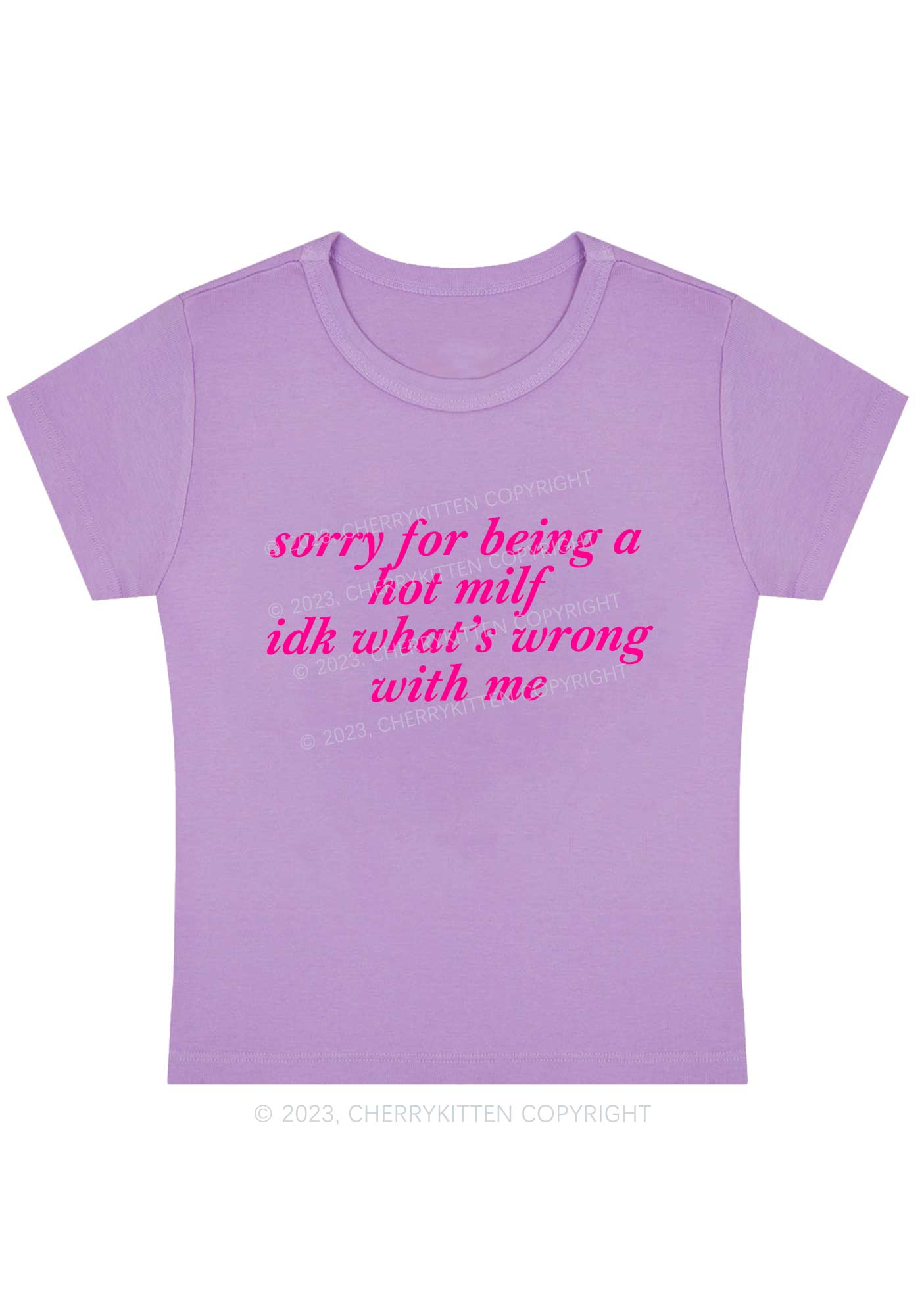 Sorry For Being A Hot Mxxf Y2K Baby Tee Cherrykitten